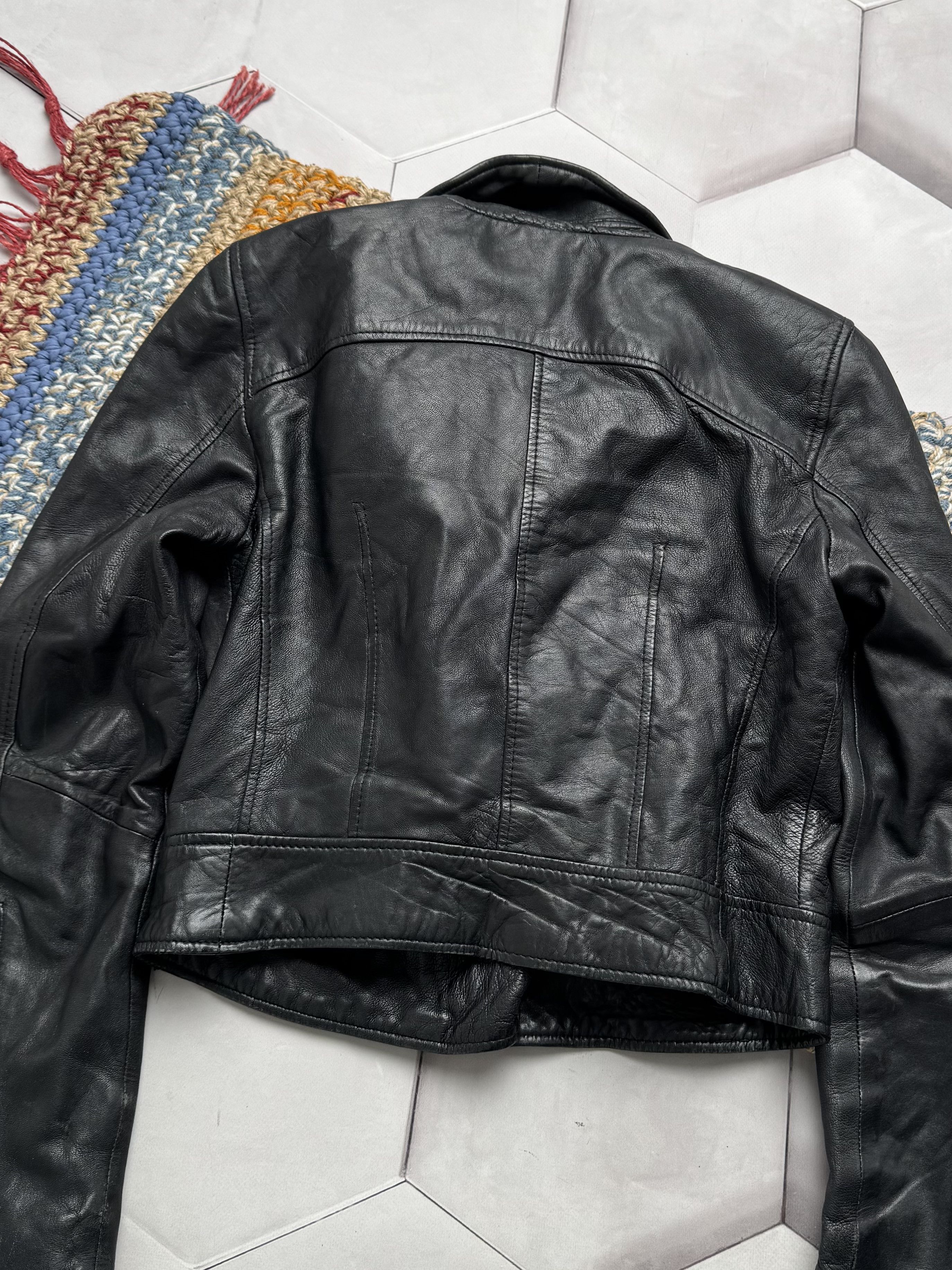 Vintage Vintage Cropped Leather Jacket Size XS / US 0-2 / IT 36-38 - 10 Thumbnail