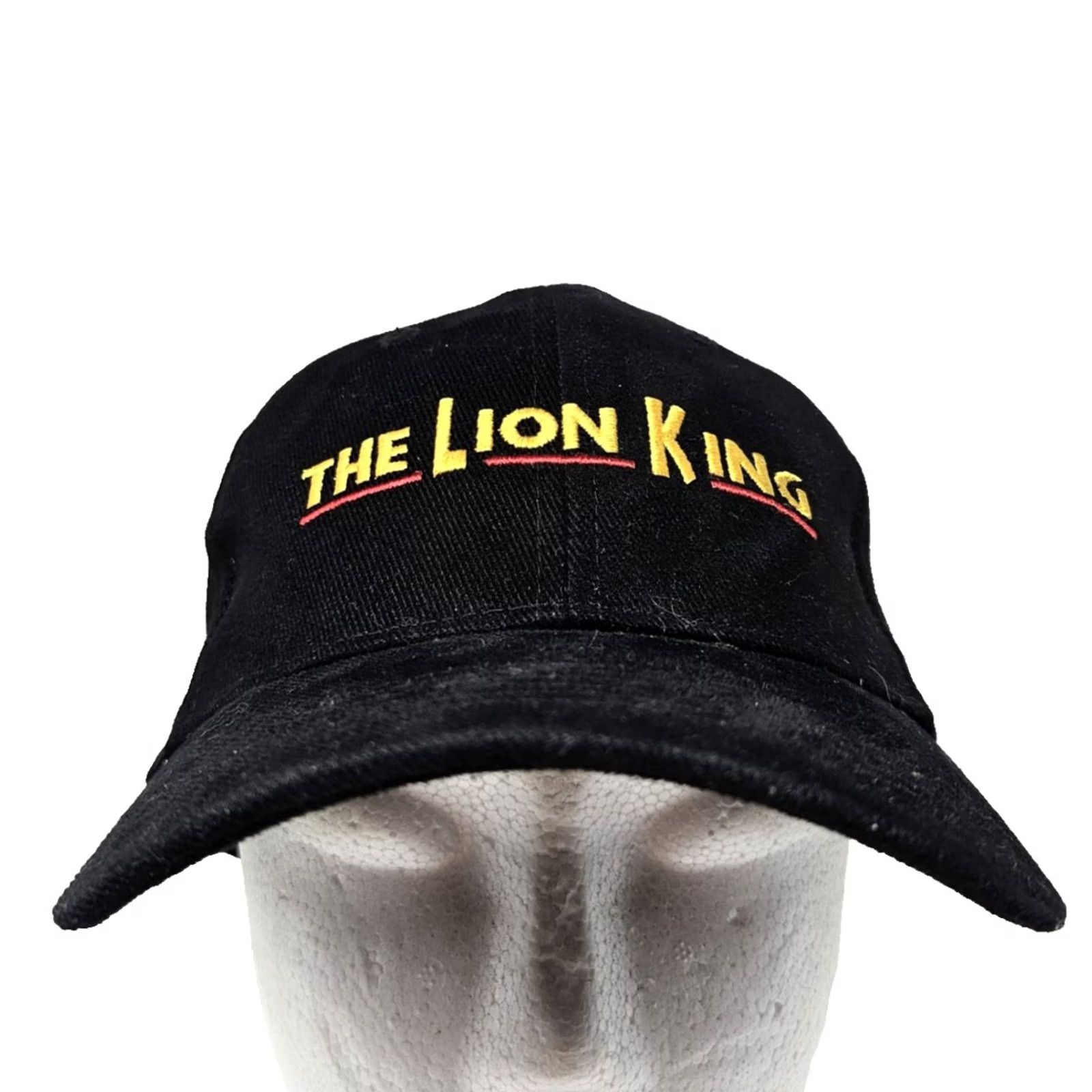 Disney VINTAGE? No. Lion King Hat Cap Strap Back Black Embroidered Broadway Musical VIP Disney Mens Size ONE SIZE - 2 Thumbnail