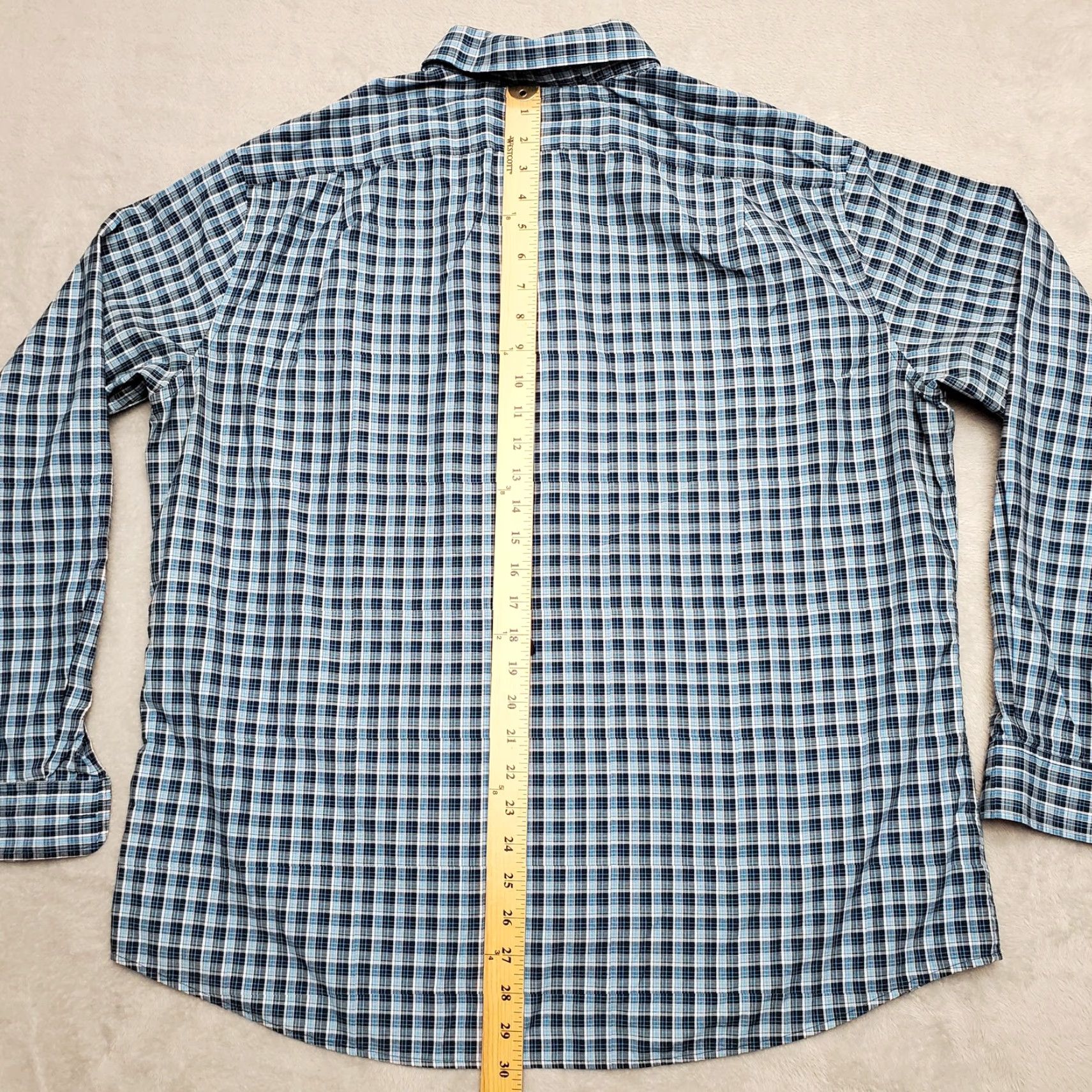 Eddie Bauer VINTAGE Eddie Bauer Shirt Mens XL Blue Plaid Button-Down Long Sleeve Outdoor (if not vintage, omit VINTAGE). Size US XL / EU 56 / 4 - 5 Thumbnail