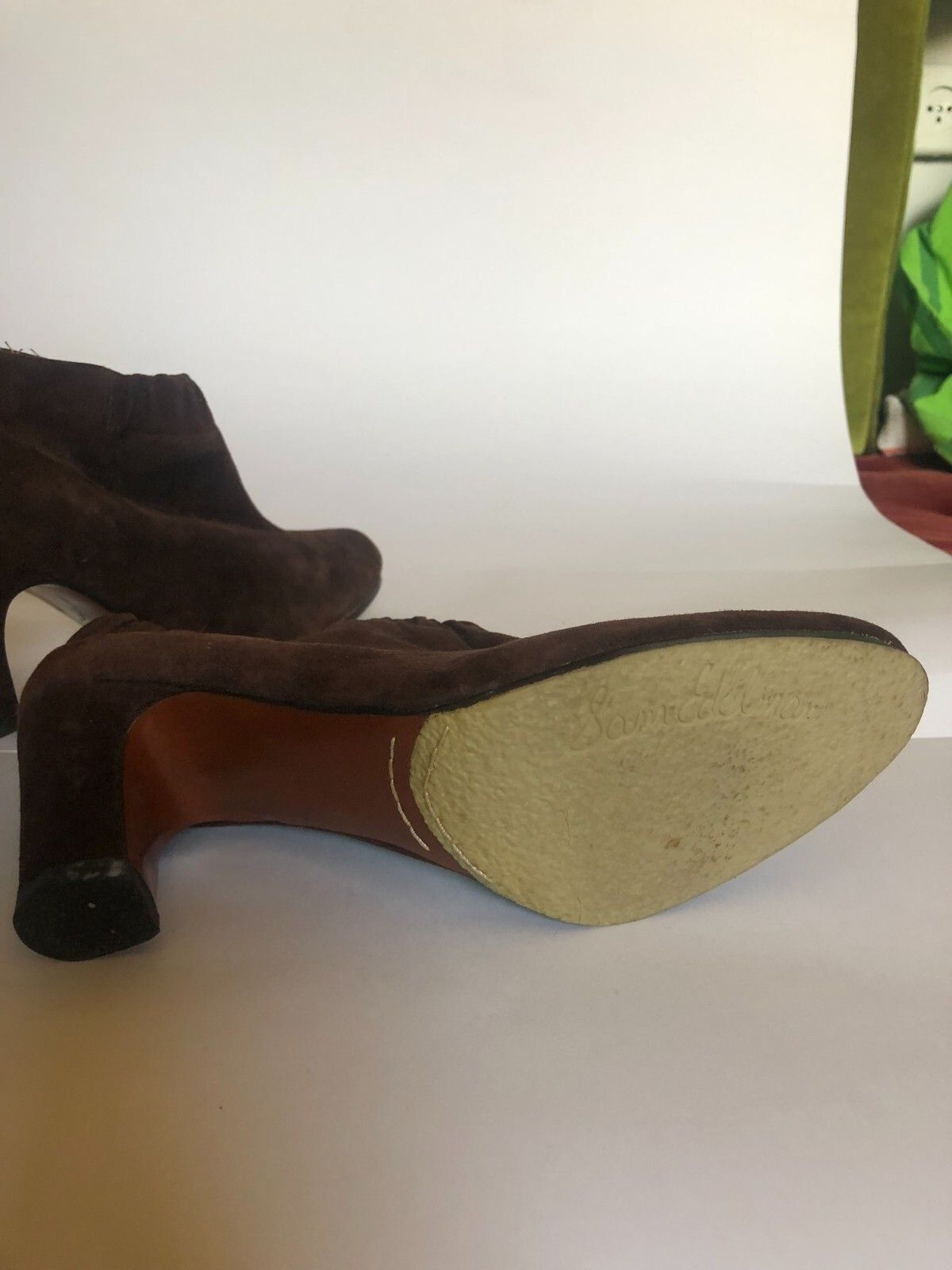 Sam Edelman Women Sam Edelman Brown Suede High Wide Heel Bootie 9M Size US 9 / IT 39 - 5 Thumbnail
