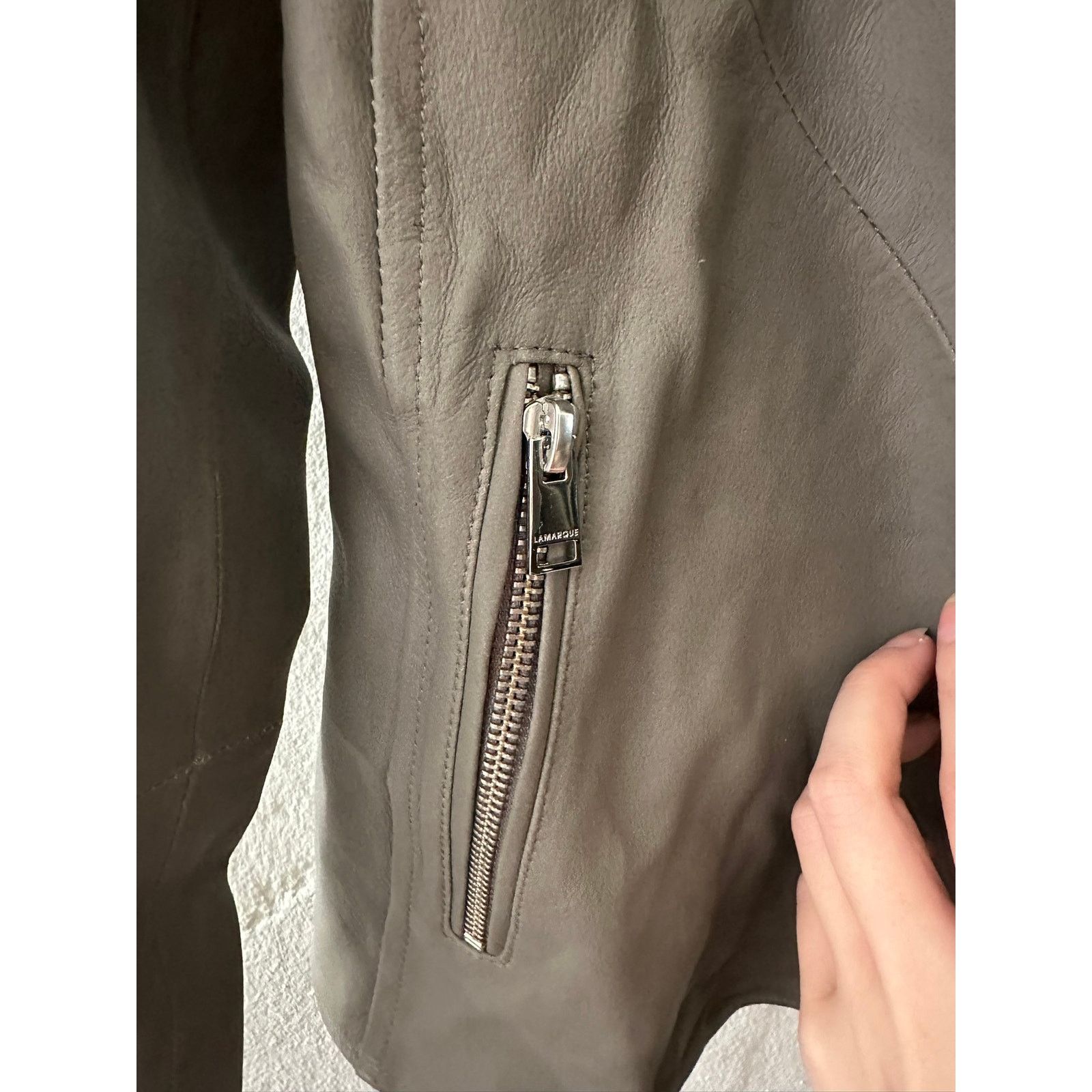 LAMARQUE Lamarque Leather Asymmetrical Zip Biker Moto Jacket M Size M / US 6-8 / IT 42-44 - 4 Thumbnail