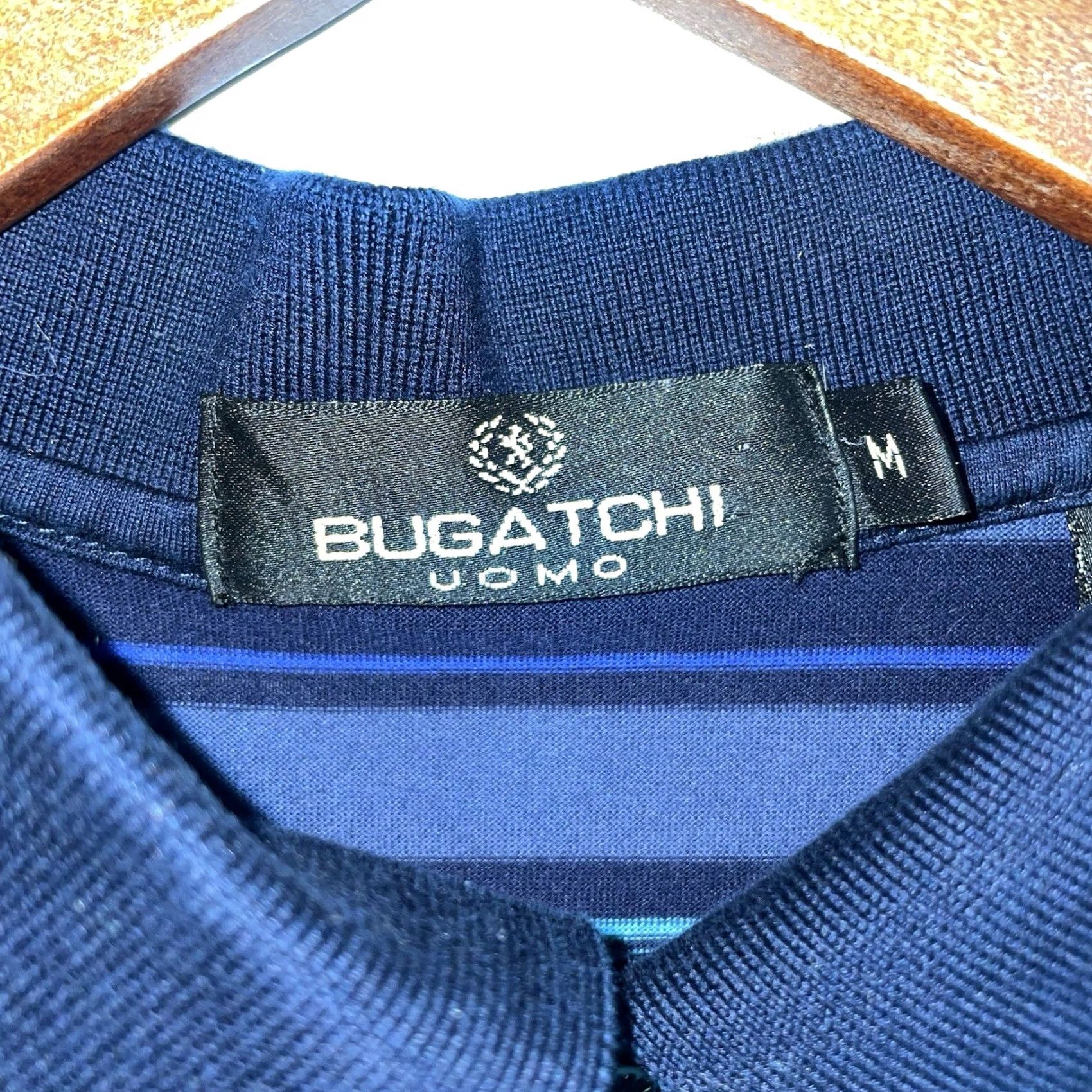 BUGATCHI BUGATCHI Polo Shirt Striped Blue Mens M Size US M / EU 48-50 / 2 - 4 Thumbnail