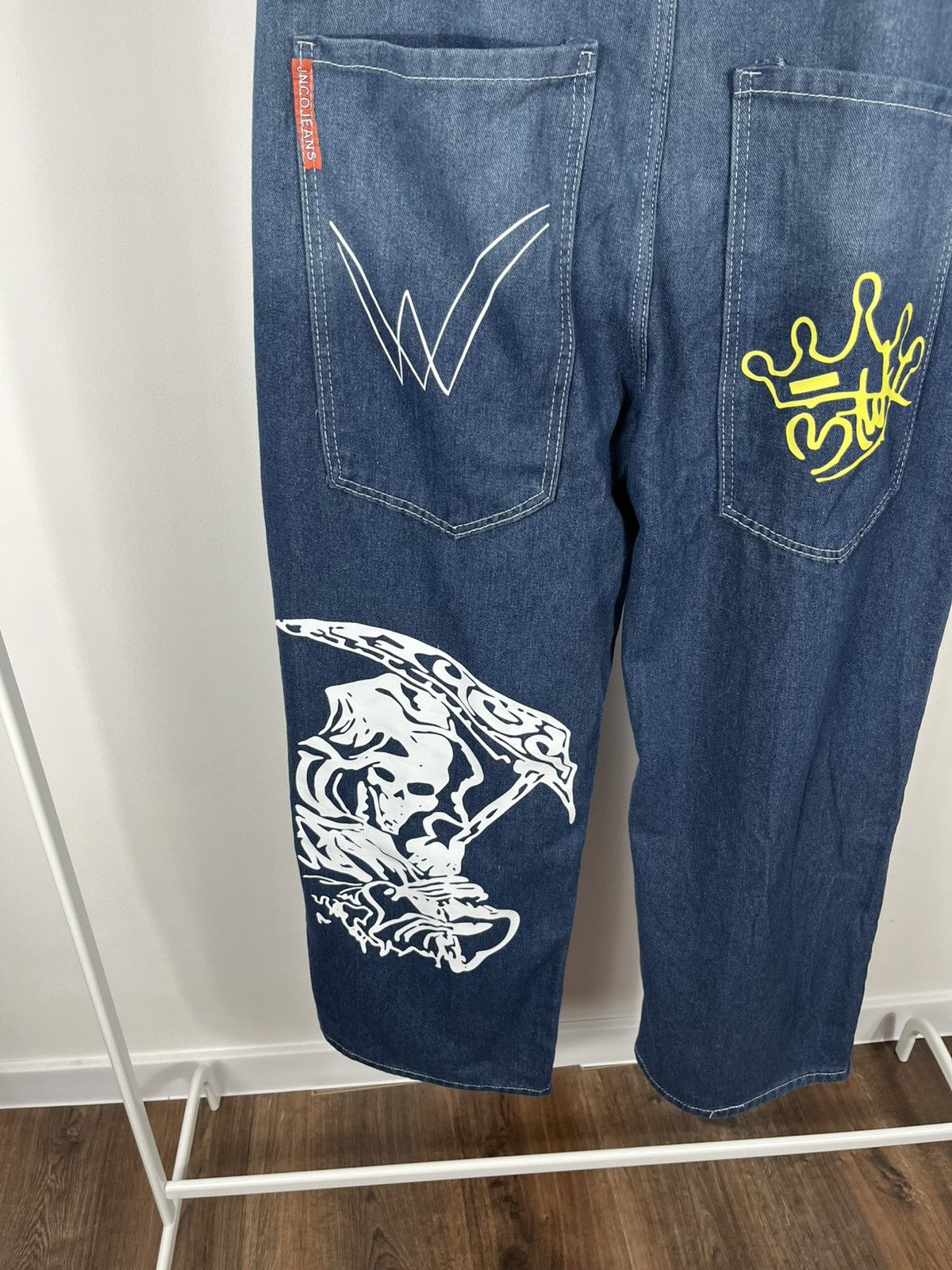 Other Baggy Y2K Wide Leg Jeans Skull Print Grunge Rap Style Size US 36 / EU 52 - 5 Thumbnail