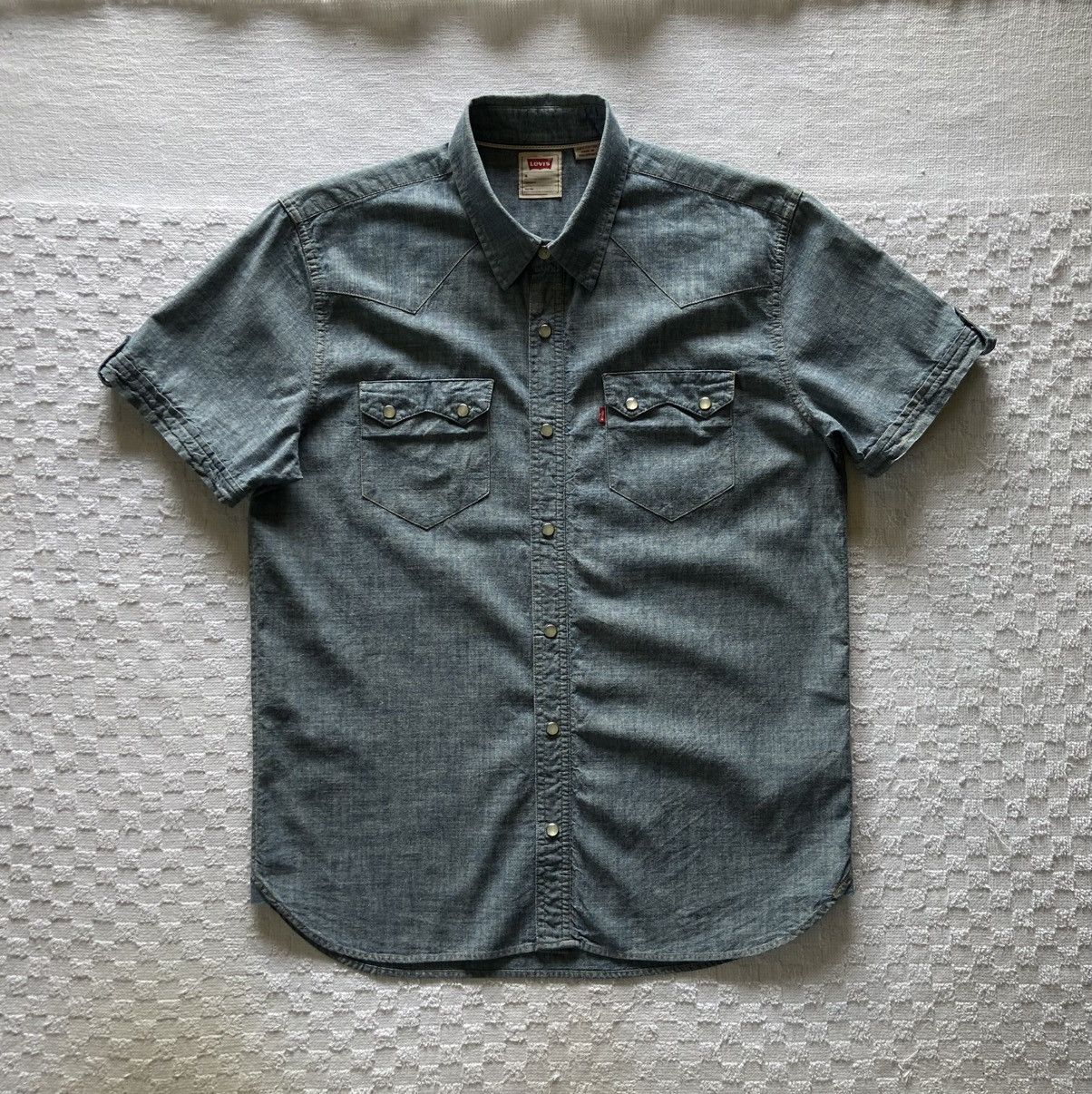 Levi's Levi’s Chambray Selvedge S/S Western Shirt. Size US M / EU 48-50 / 2 - 2 Thumbnail