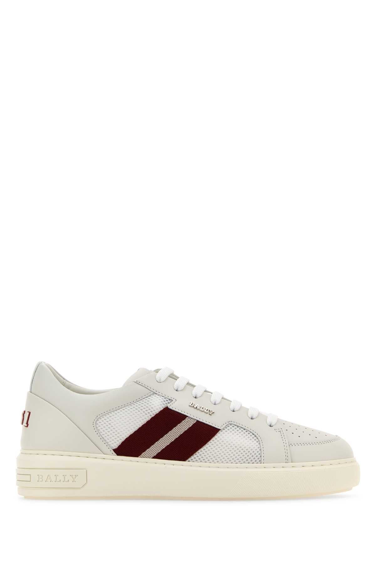 image of Bally White Leather And Fabric Melys Sneakers, Men's (Size 10)