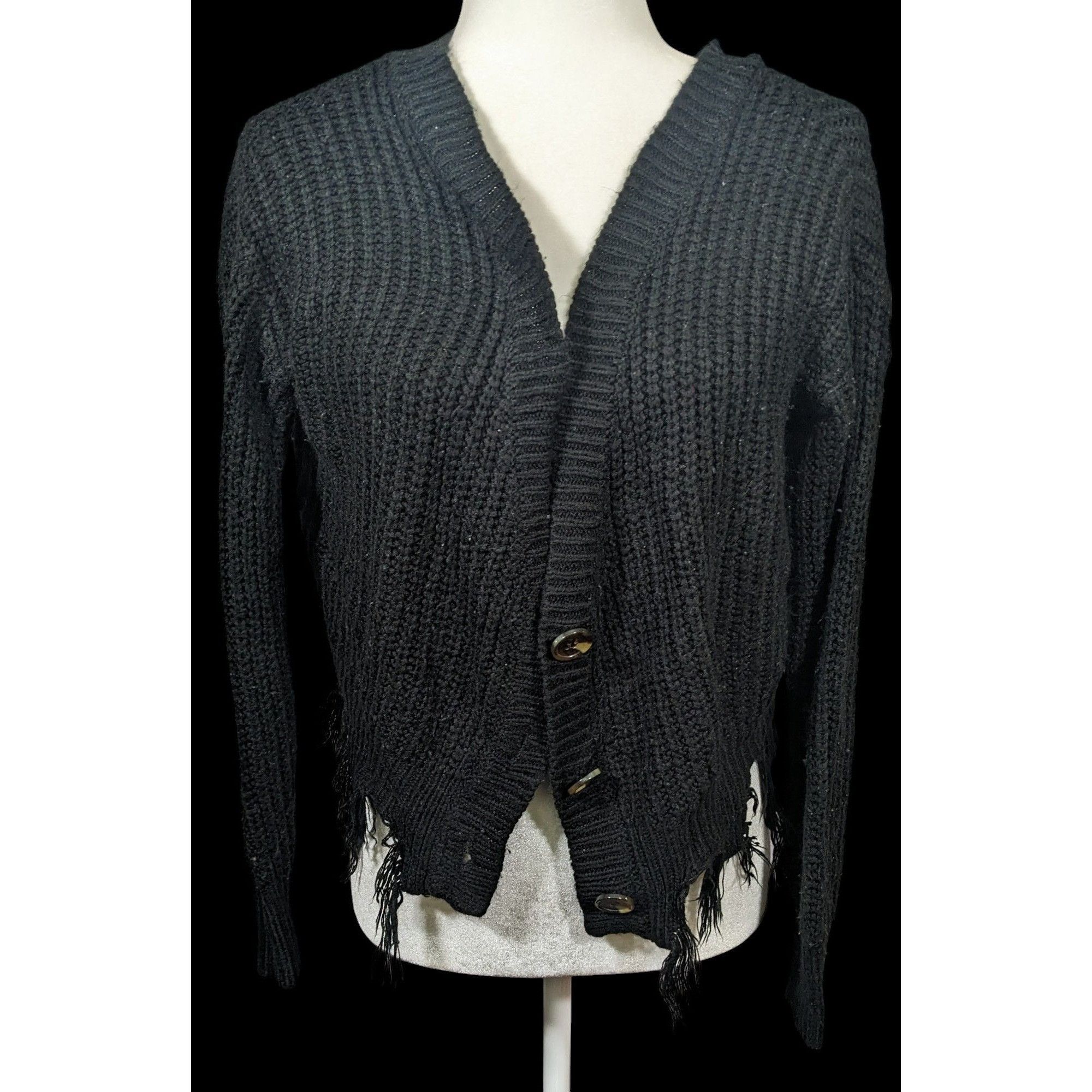 Other Polly & Esther Gothic Distressed Fringe Sweater Size S / US 4 / IT 40 - 1 Thumbnail