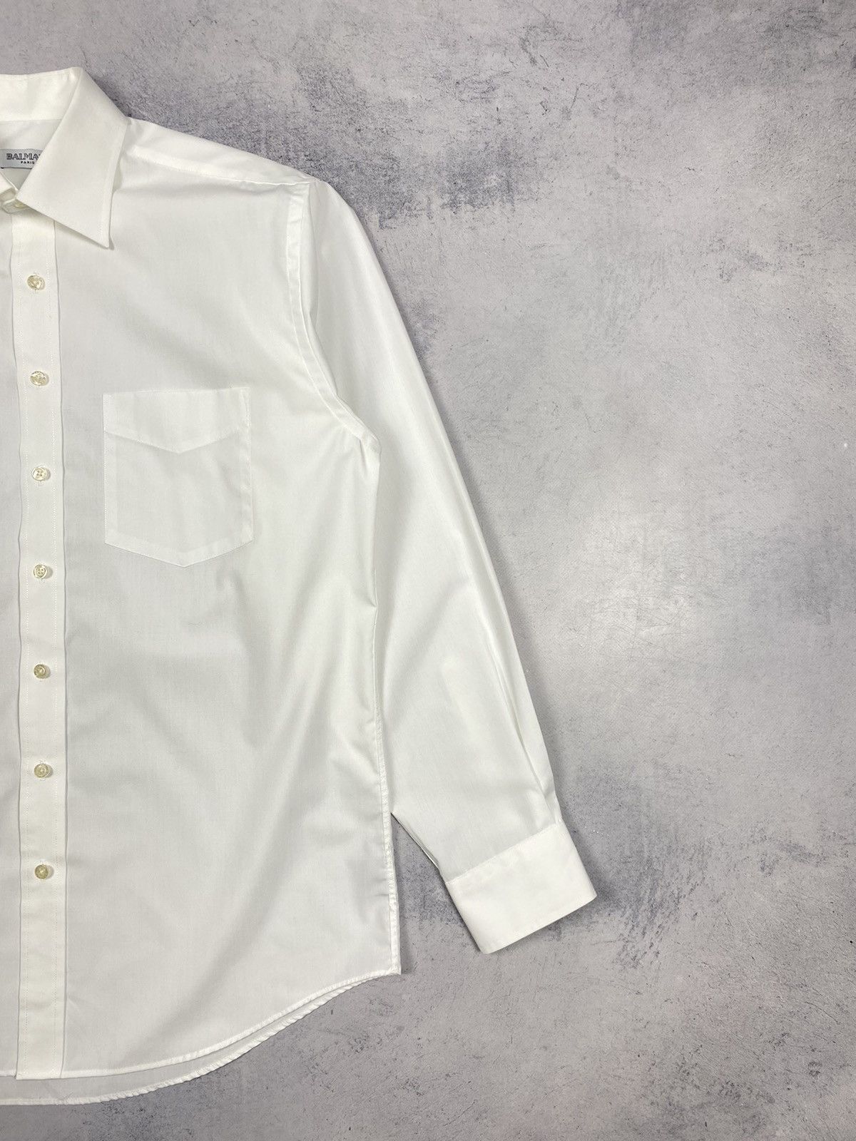 Balmain Balmain Paris White Button Up Long Sleeve Luxury Shirt Size US L / EU 52-54 / 3 - 3 Thumbnail