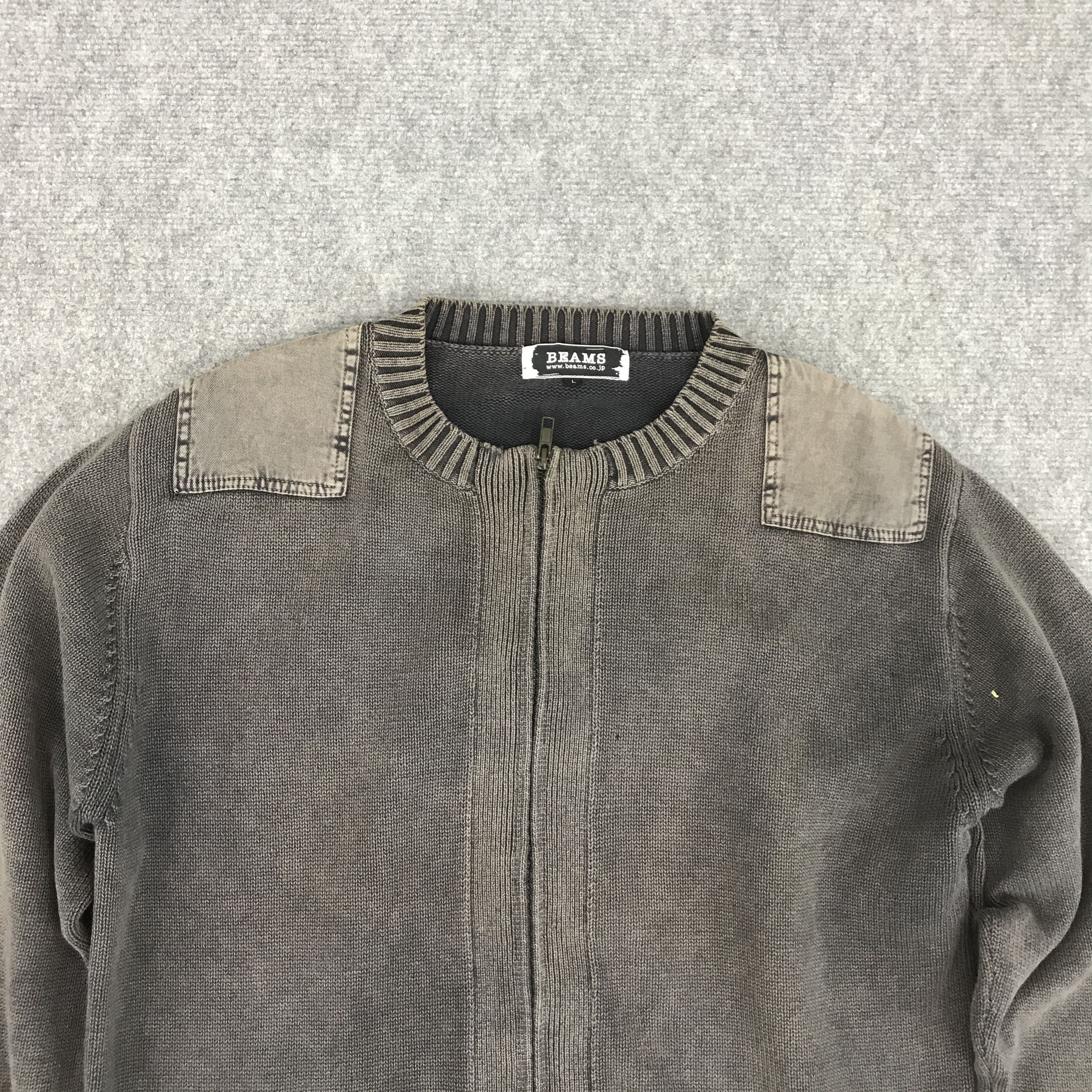 If Six Was Nine × Japanese Brand × Le Grande Bleu (L.G.B.) BEAMS JAPAN BLACK FADED KNITWEAR ZIPPER JACKET Size US L / EU 52-54 / 3 - 3 Thumbnail