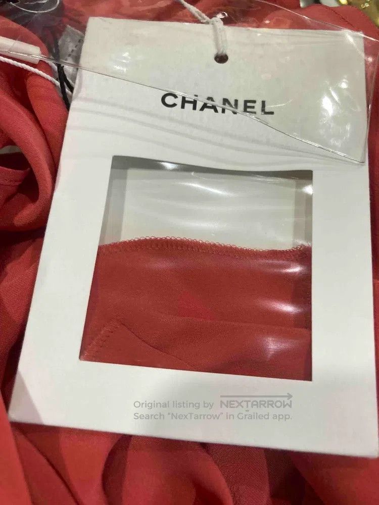 Chanel Chanel Coral pink wood-eared off-the-shoulder shirt Size S / US 4 / IT 40 - 3 Thumbnail
