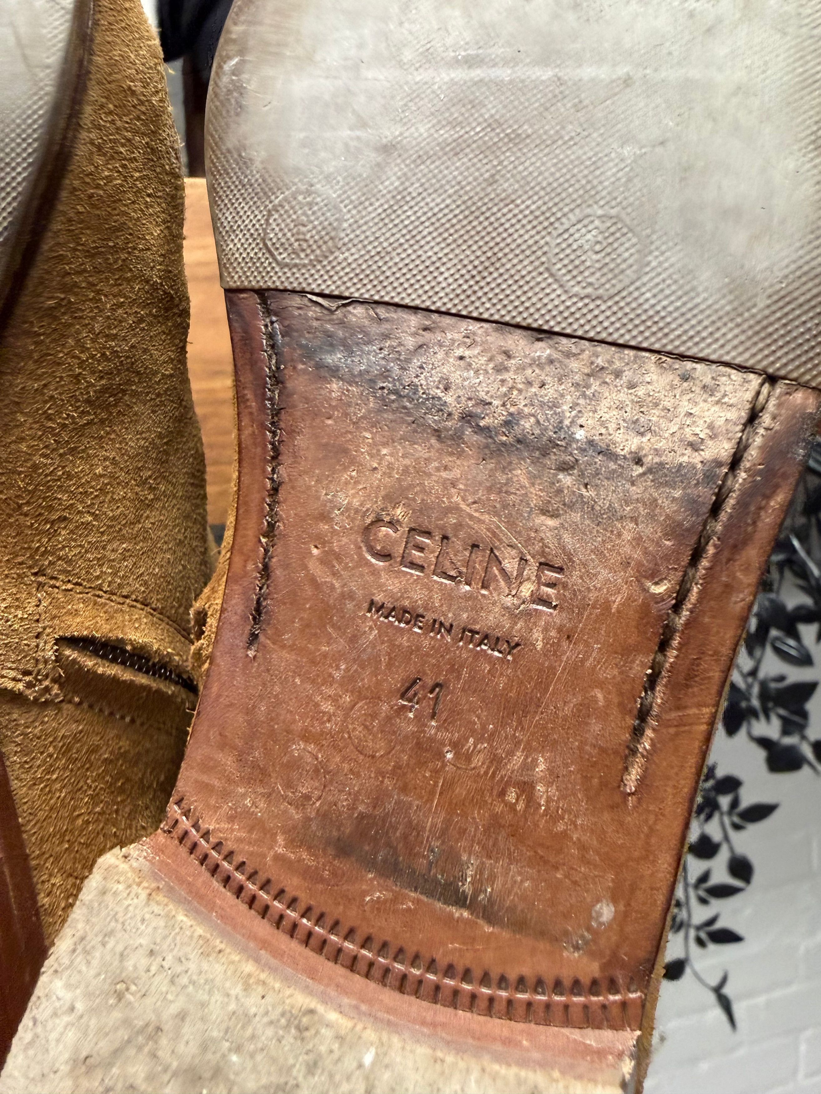 Celine Celine by Hedi Slimane 'Jacno' Brown Suede Pointed Toe