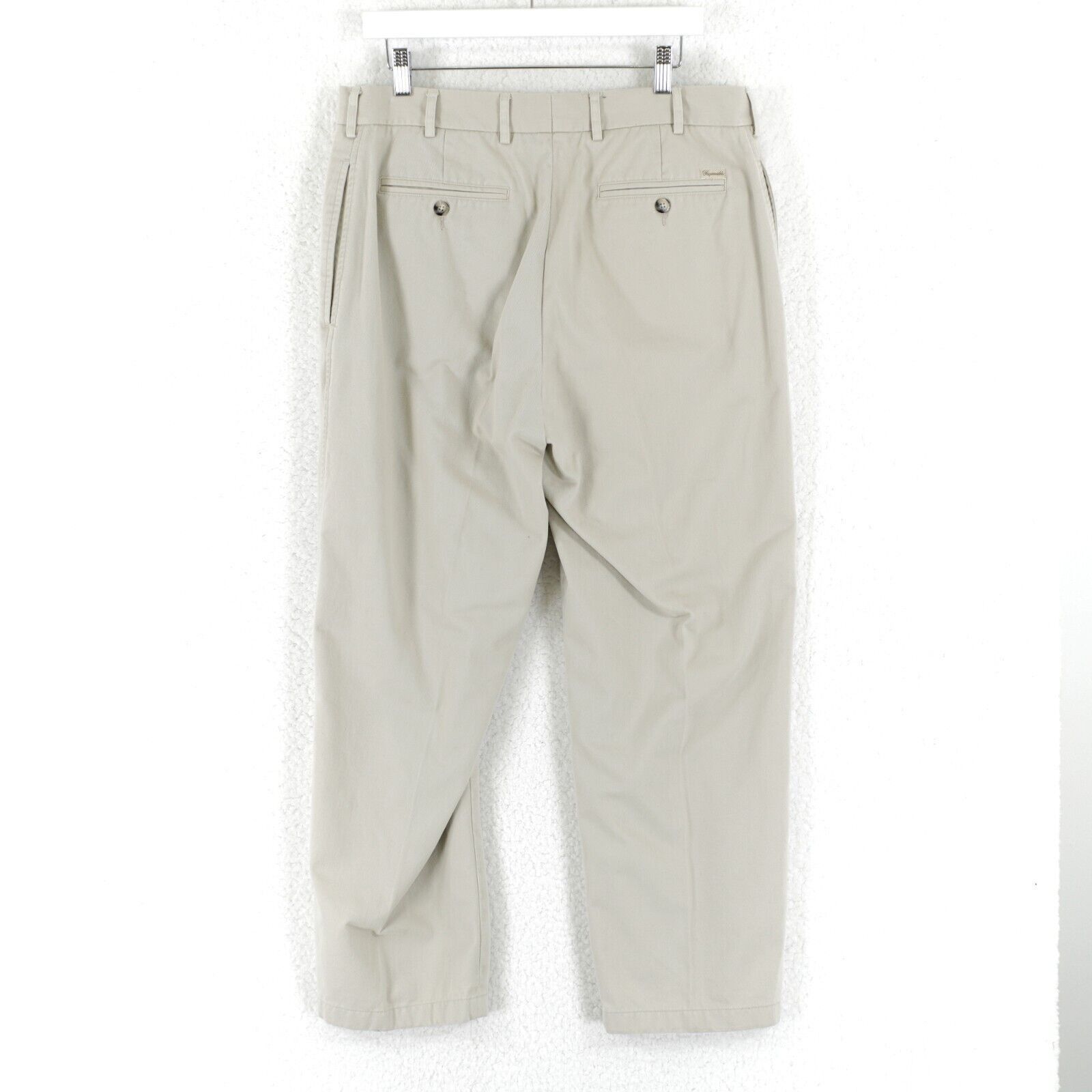Other Faconnable Cream Gray Flat Front High Rise Cotton Chino Pant Size US 34 / EU 50 - 5 Thumbnail