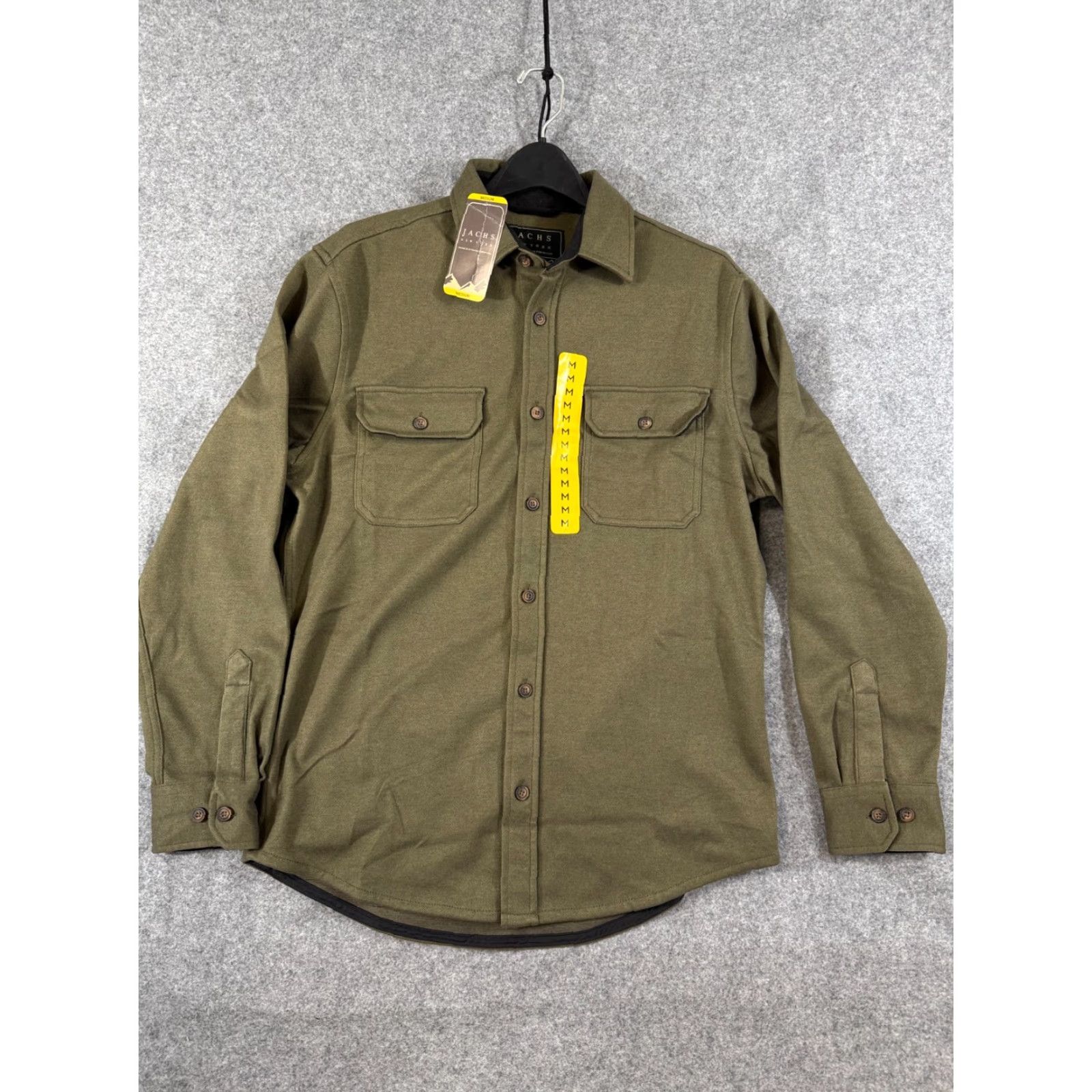 Olive Jachs New York Overshirt Jacket Mens M Olive Green Stretch Button Up Outdoor NWT Size US M / EU 48-50 / 2 - 3 Thumbnail