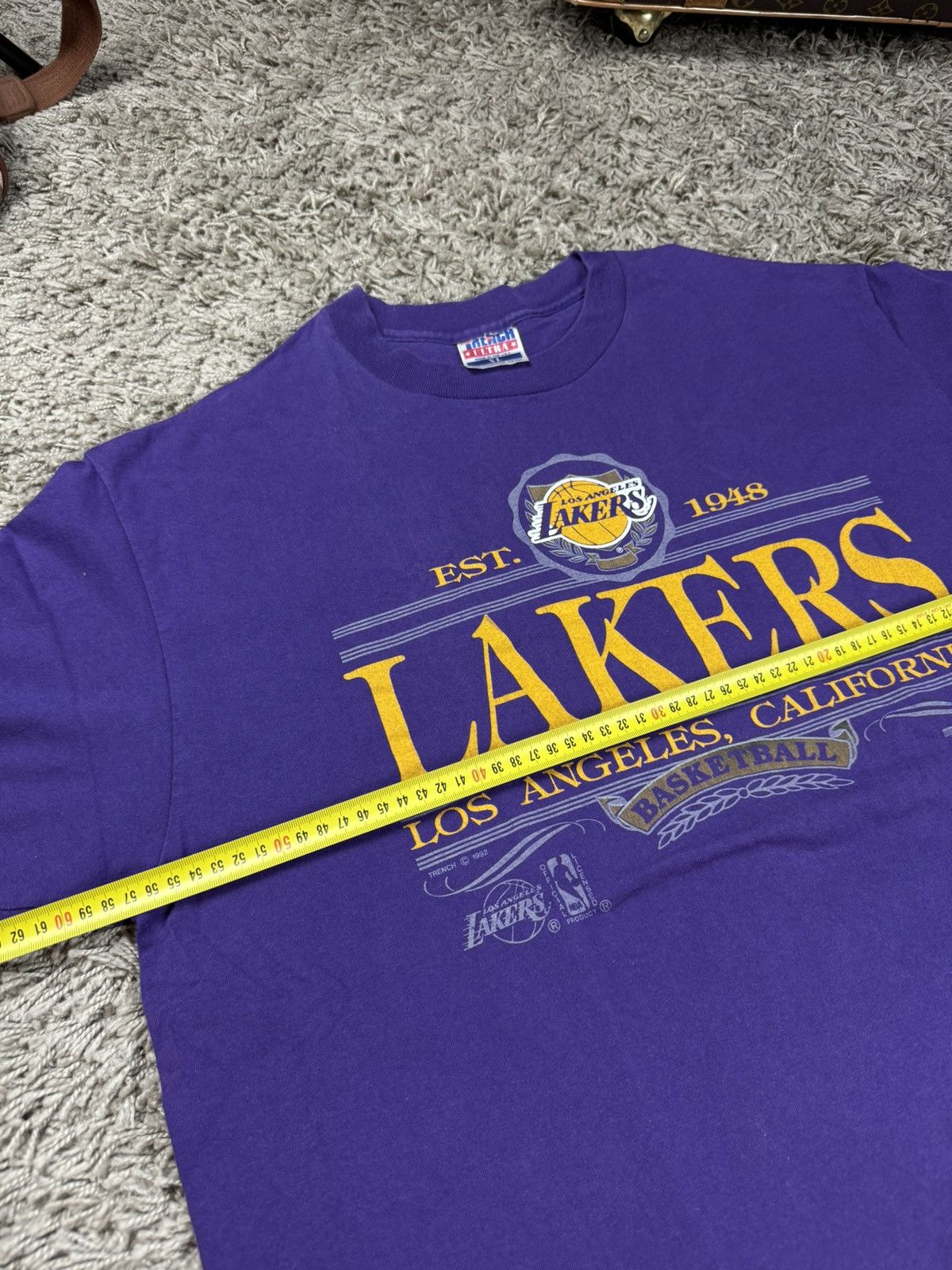 NBA × Vintage Vintage rare t shirt NBA Lakers 1992s original casual item Size US XL / EU 56 / 4 - 4 Thumbnail