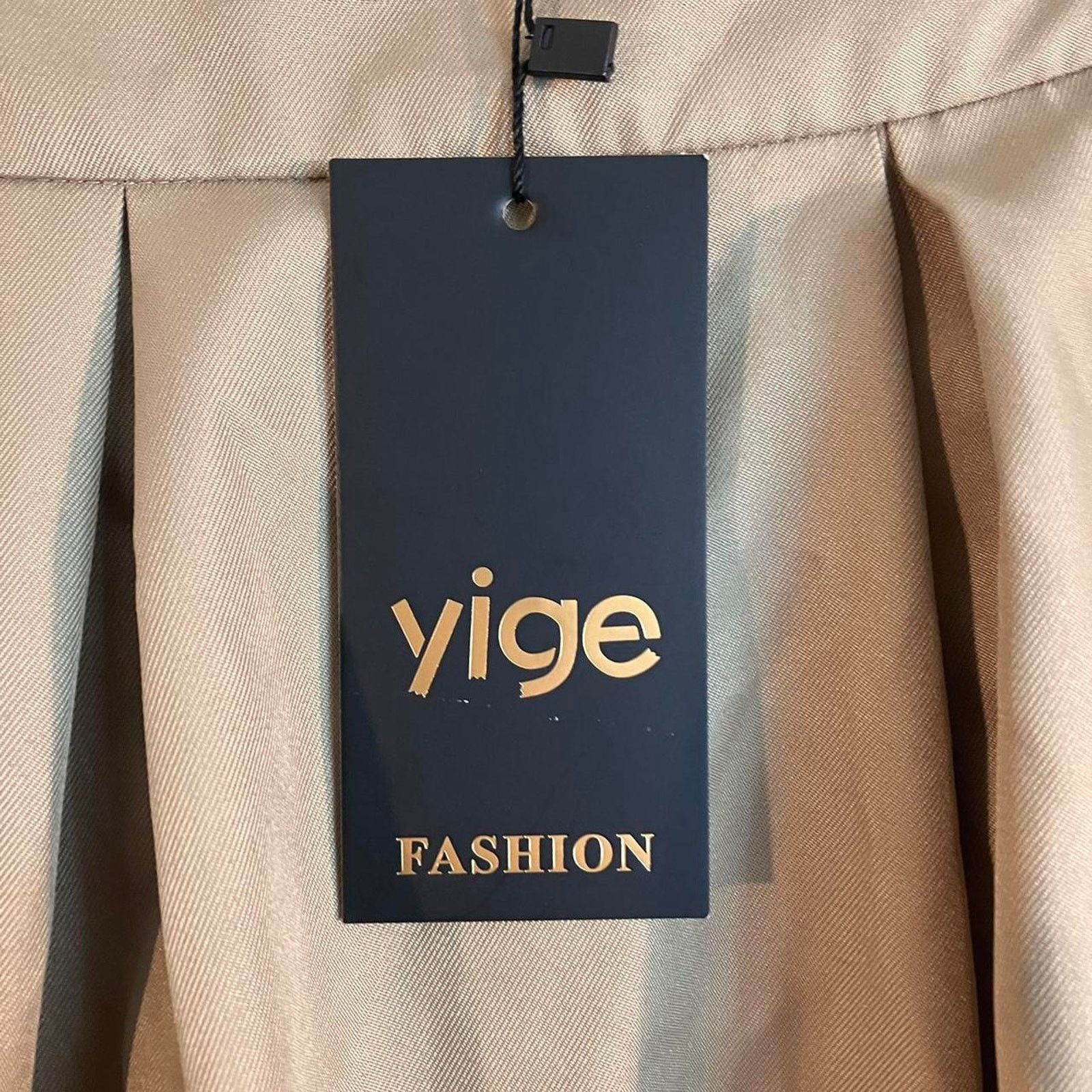 Other YIGE Beige A-line Skirt Pockets Fully Lined NWT Size 32" / US 10 / IT 46 - 3 Thumbnail