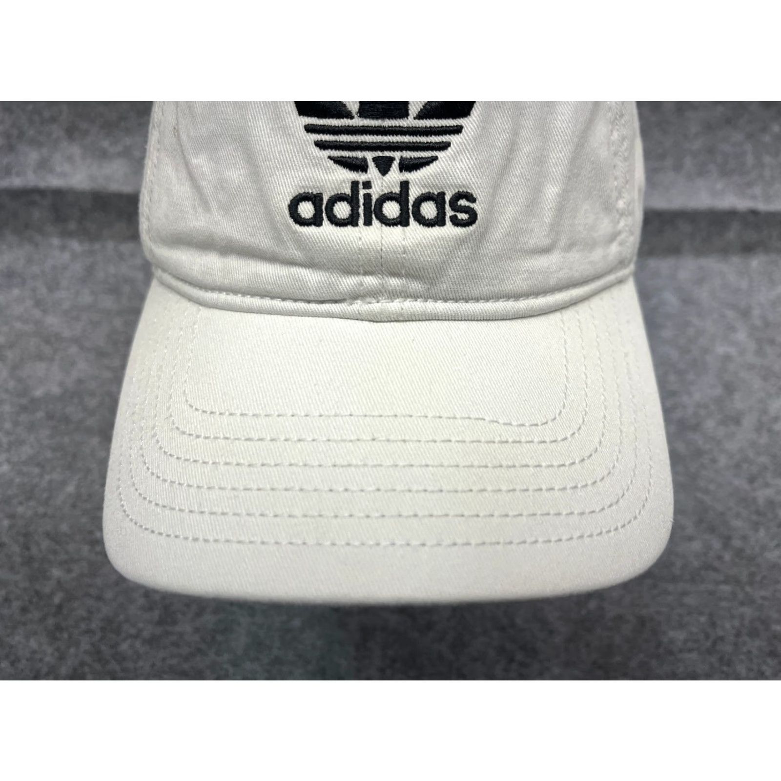 Adidas Adidas Hat Cap Strap Back Women One Size White Embroidered 100% Cotton Twill Golf Hat Casual Sports Size ONE SIZE - 3 Thumbnail