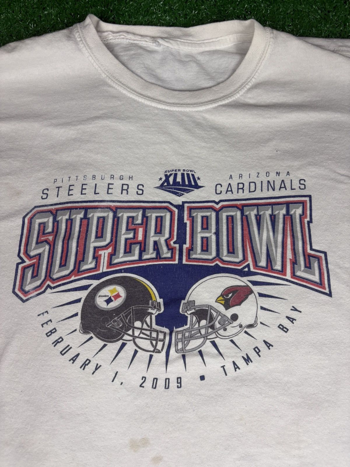 NFL × Vintage Vintage 2009 Steelers Vs Cardinal Super Bowl Tshirt Size US L / EU 52-54 / 3 - 4 Thumbnail