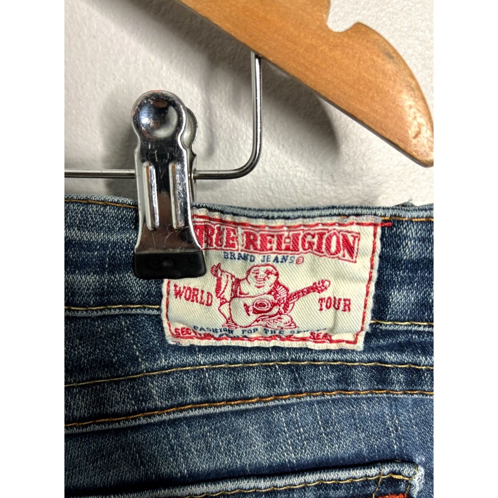 True Religion True Religion Bridget Low Rise Flare Jeans Women’s 29 Blue Denim 5-Pocket Bridget 7641 World Tour Size 29" - 3 Thumbnail