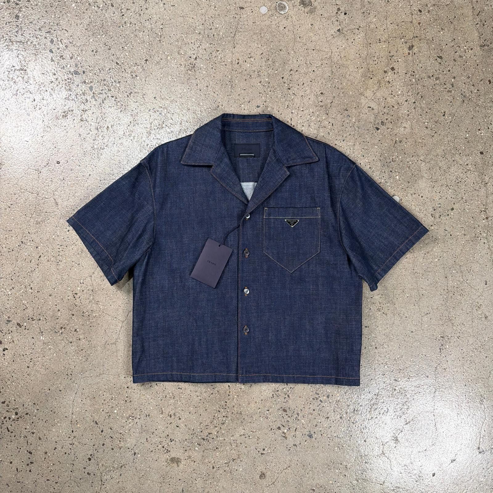 Prada Prada Denim Camp Collar Shirt Size US M / EU 48-50 / 2 - 1 Thumbnail