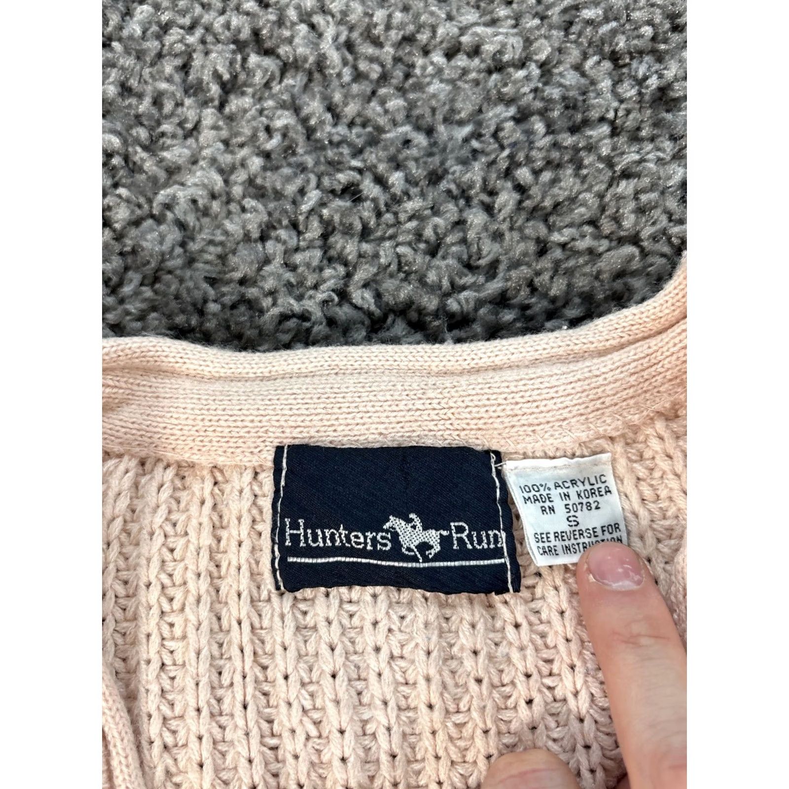 Hunter VINTAGE Hunters Run Cardigan Sweater Womens Small Pink 90s Chunky Knit V-Neck S Girls? Size S / US 4 / IT 40 - 4 Thumbnail