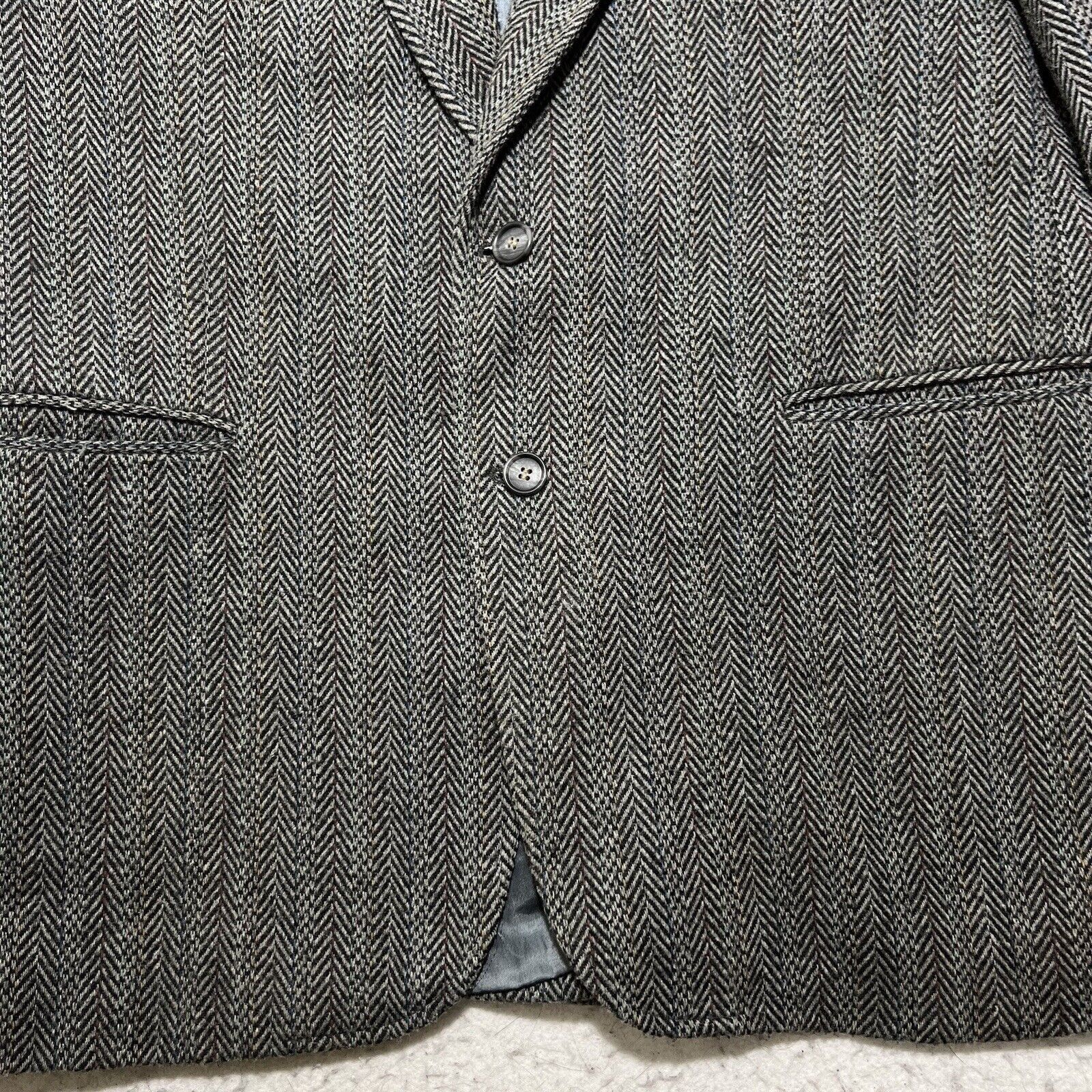 Sears Sears 44L Tweed Polyester/Wool Herringbone Sport Coat Size 44L - 3 Thumbnail