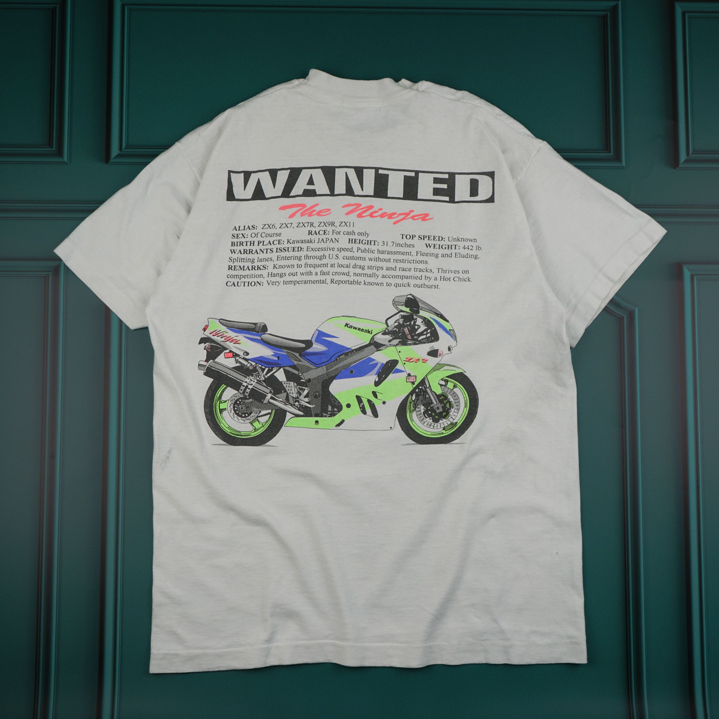 Vintage Vintage 1990s Kawasaki Ninja ZX MOTO Sport Bike T-Shirt
