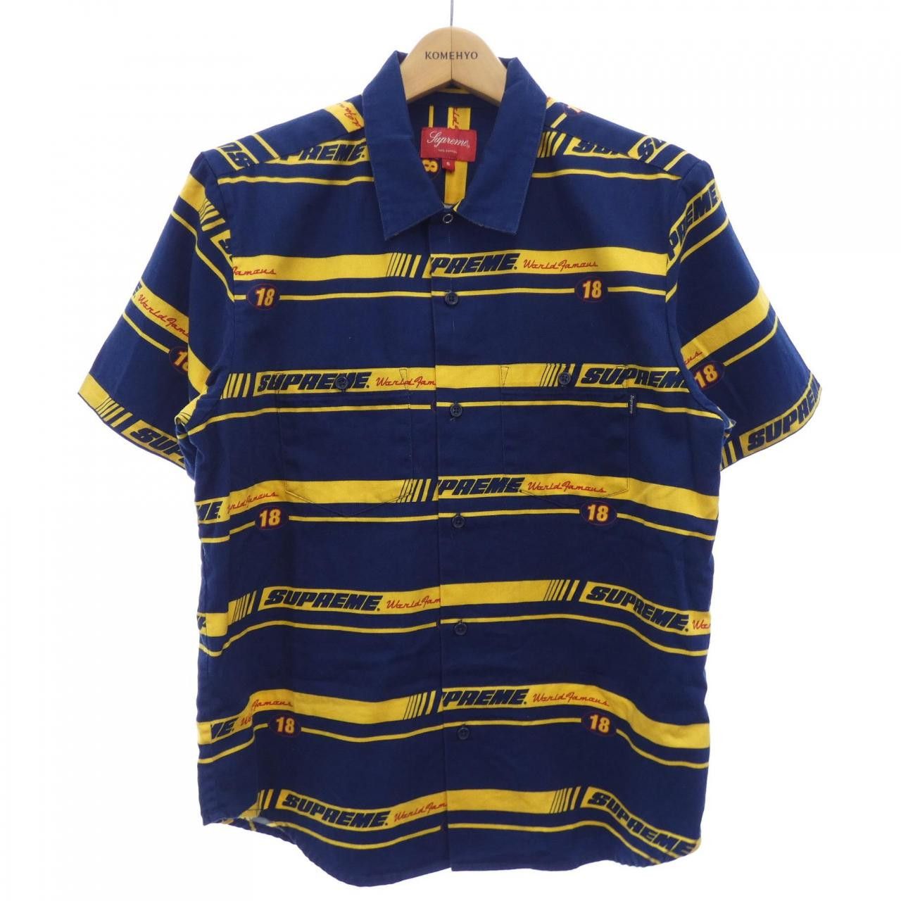 Supreme Supreme Supreme Striped Racing S/S Shirt Cotton Tops DUTY FREE for USA Size ONE SIZE - 1 Thumbnail