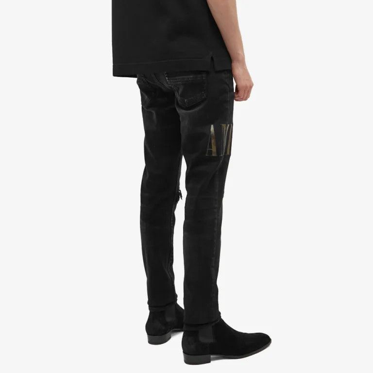 Amiri o1gr1nt0924 Core Applique Jeans in Black Size US 33 - 3 Thumbnail