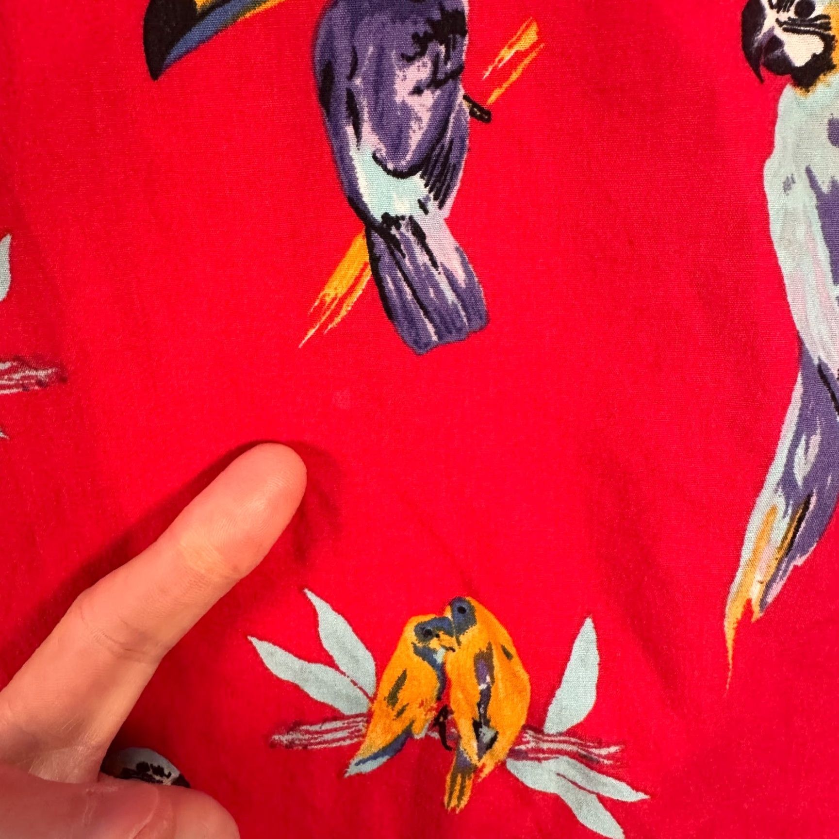 Chubbies Chubbies Button-Up Shirt Mens Medium Red Birds Print Made In USA Size US M / EU 48-50 / 2 - 2 Thumbnail
