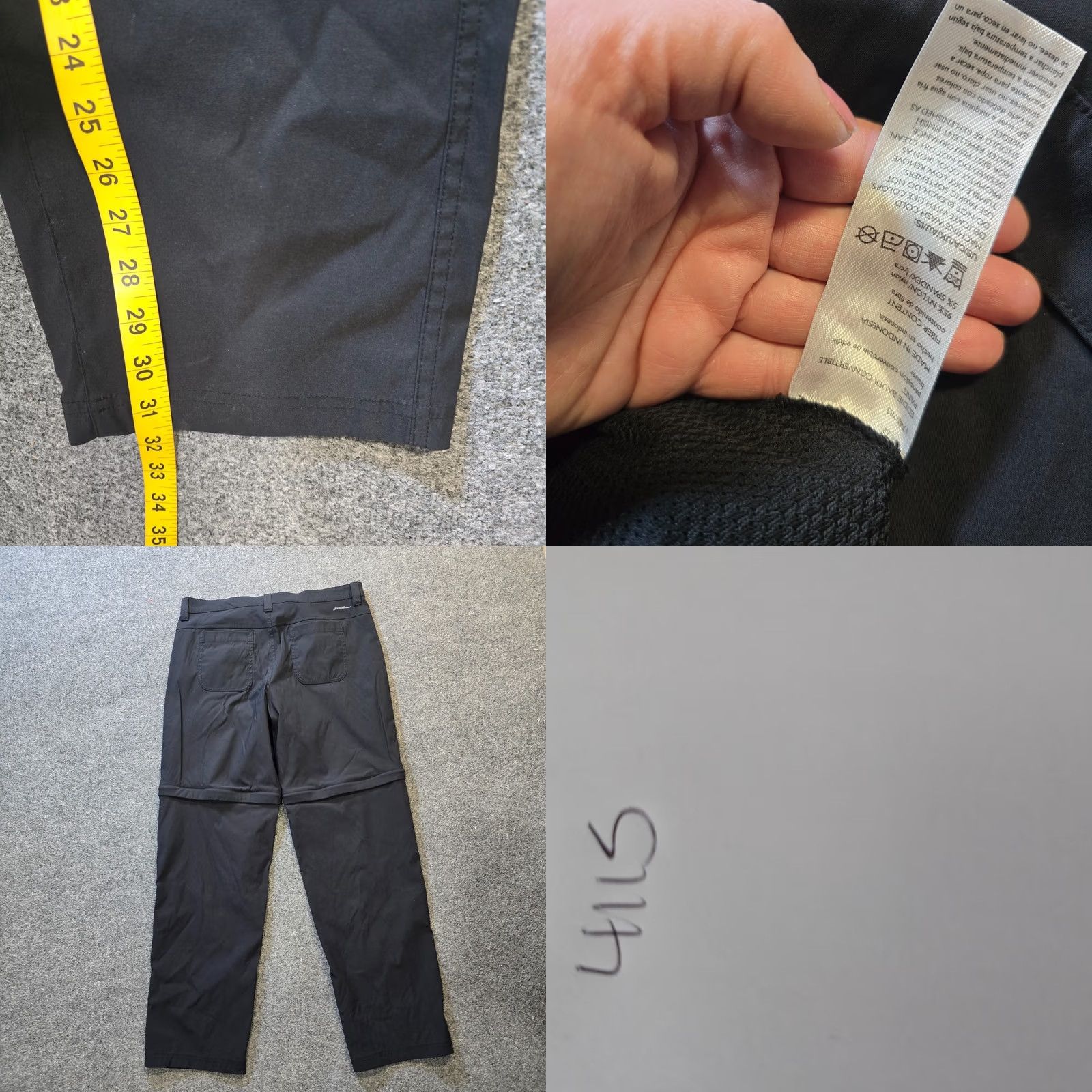 Eddie Bauer Eddie Bauer Pants Womens Size 12 Black Nylon Hiking Convertible Outdoors Casual Waist 34 Straight Leg Ankle Size 34" / US 12 / IT 48 - 8 Thumbnail