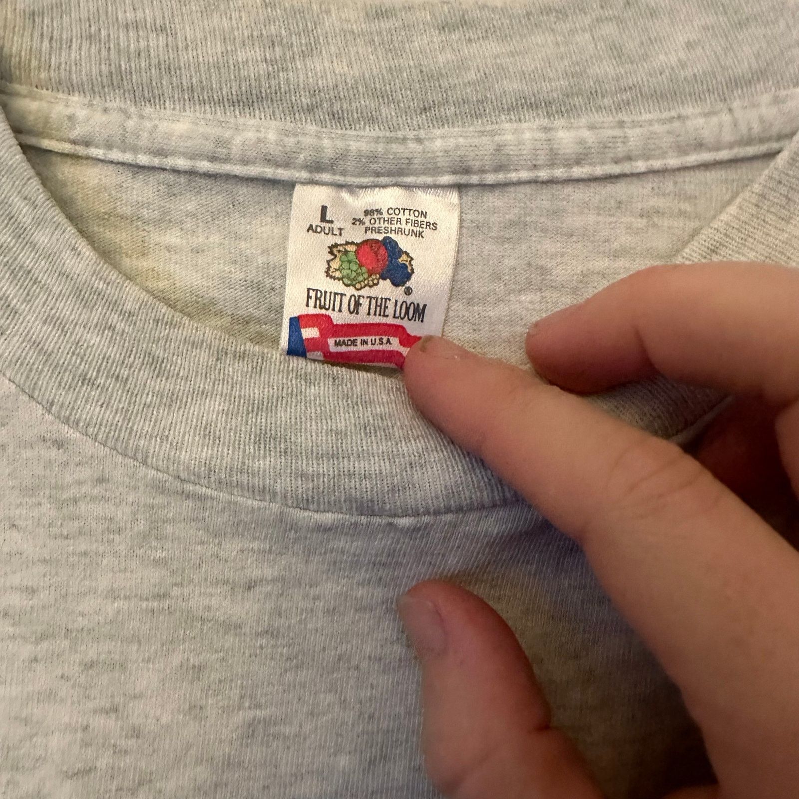 Fruit Of The Loom 1994 wolf tee single stitch fruit of the loom Size US L / EU 52-54 / 3 - 4 Thumbnail