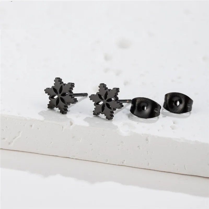 Jewelry Snowflake Mini Stud Earrings Charm Earring Gift Size ONE SIZE - 1 Preview