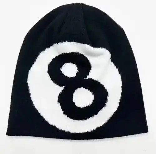 Other Y2K Knitting Number 8 Beanie Hat Size ONE SIZE - 1 Thumbnail