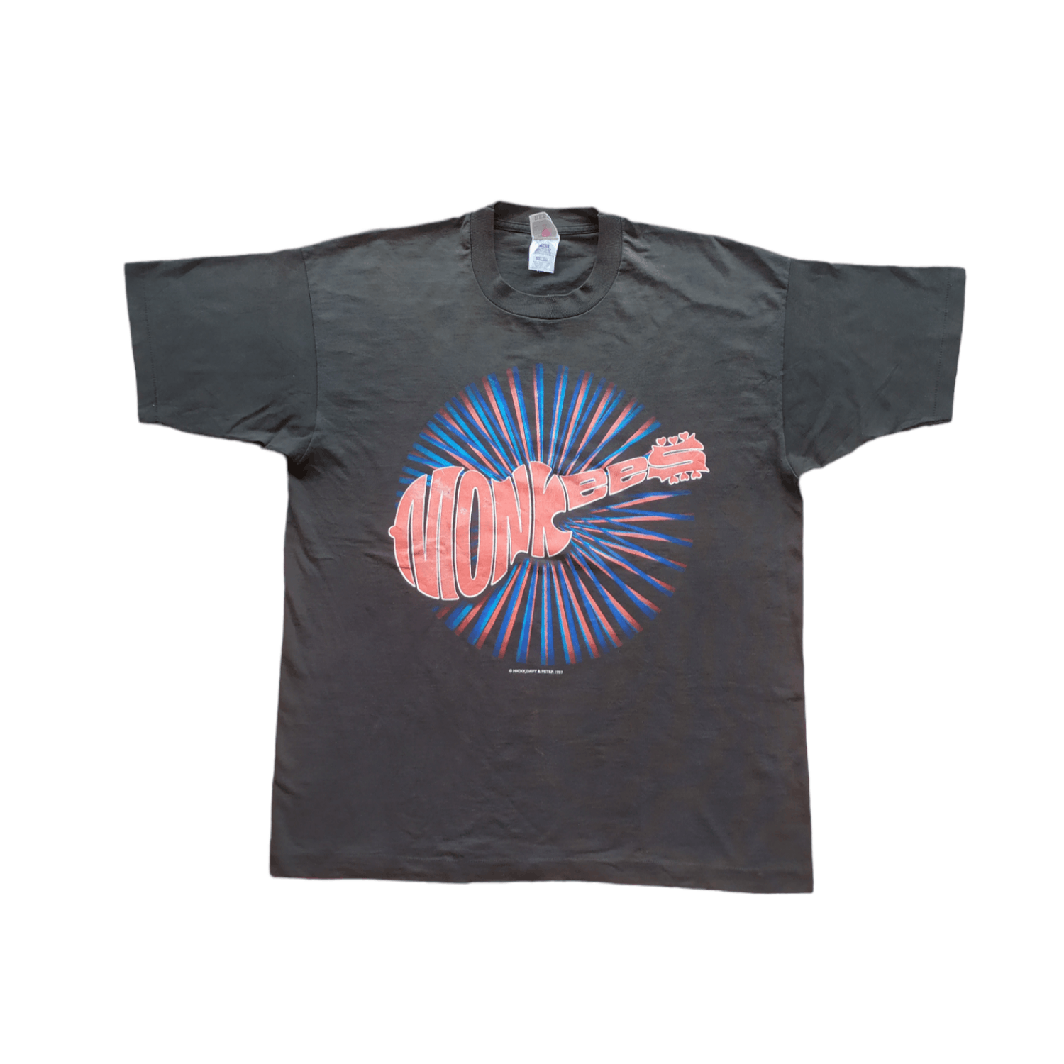 image of Band Tees x Rock Band Vintage The Monkees World Tour 1997 Tees in Faded Black, Men's (Size XL)