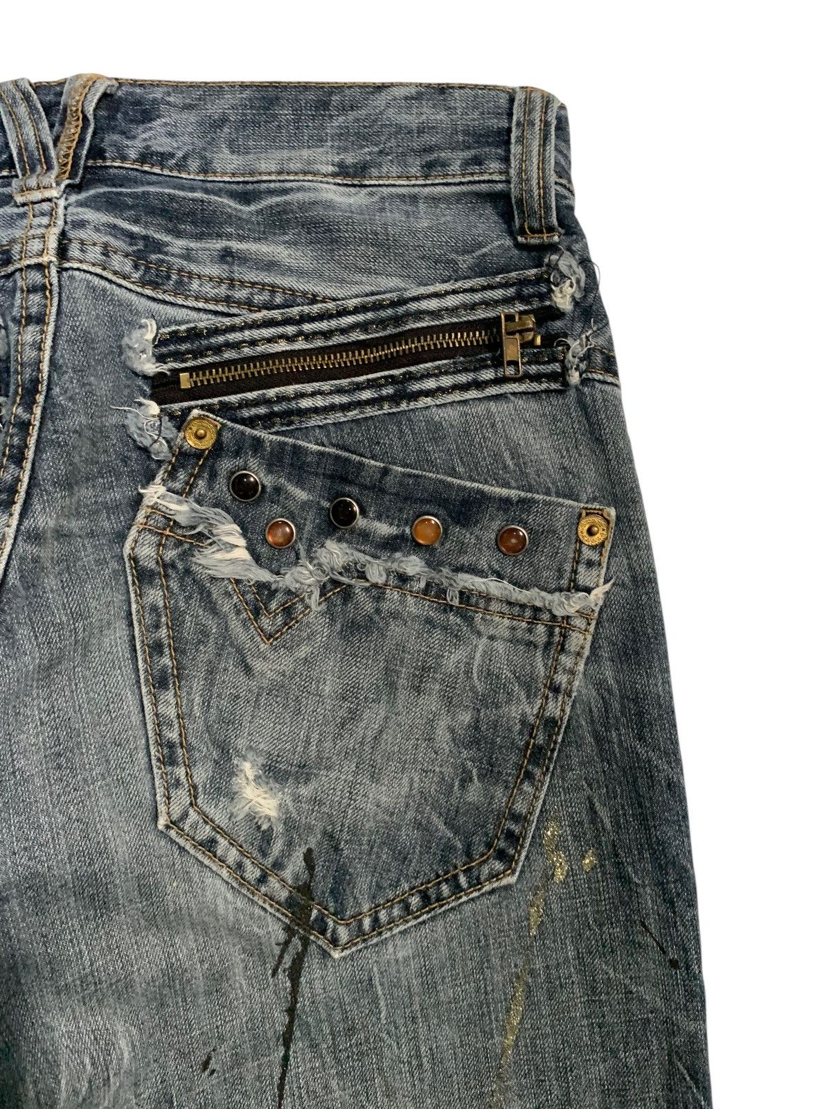 Tornado Mart FLARE SORRIDERE RUSTY JAPANESE PUNK DISTRESSED DENIM Size US 30 / EU 46 - 10 Thumbnail