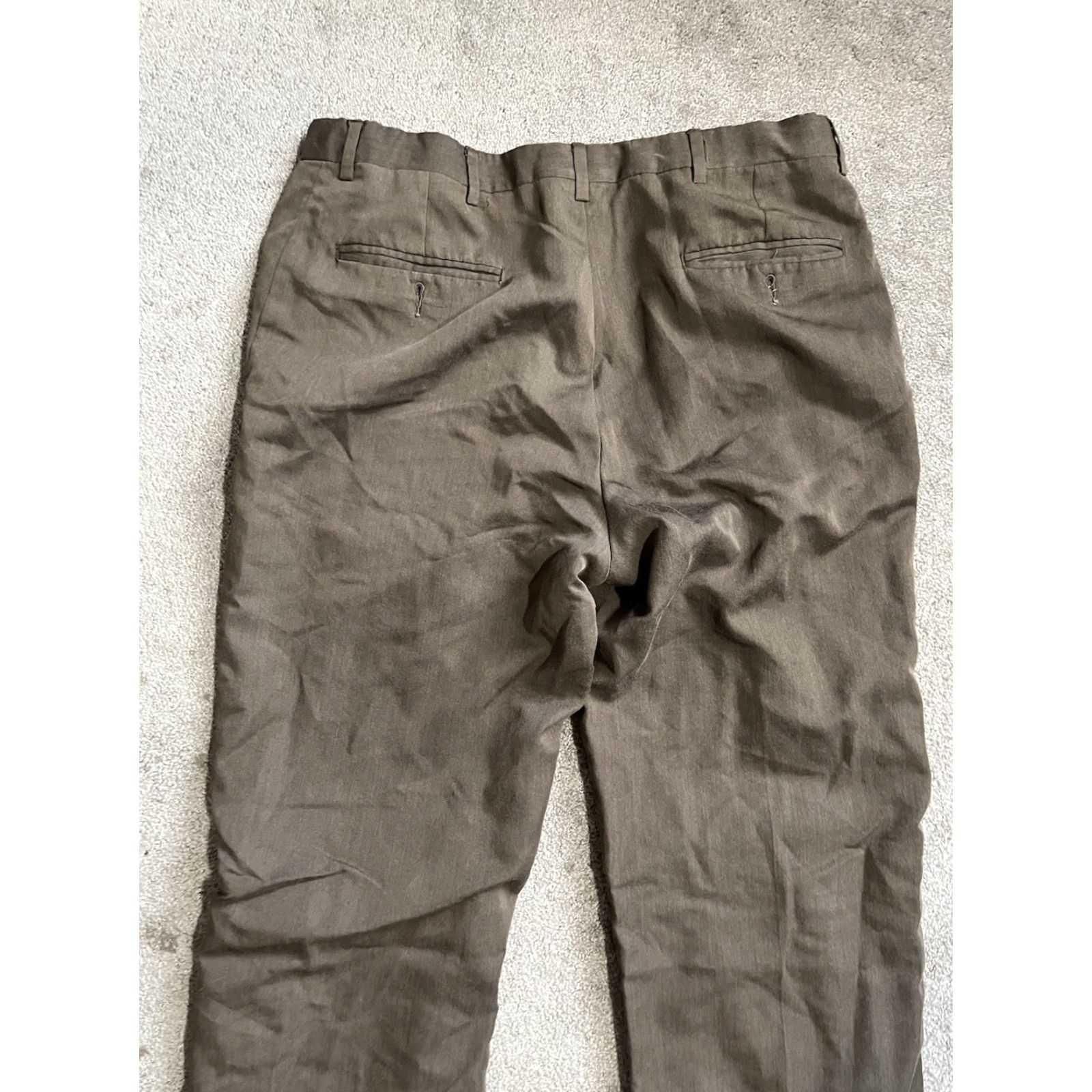 Haggar Haggar Brown Flat Front Mens Dress Pants 36x30 Classic Fit Polyester Cotton Belt Loops Zip Size US 36 / EU 52 - 4 Thumbnail