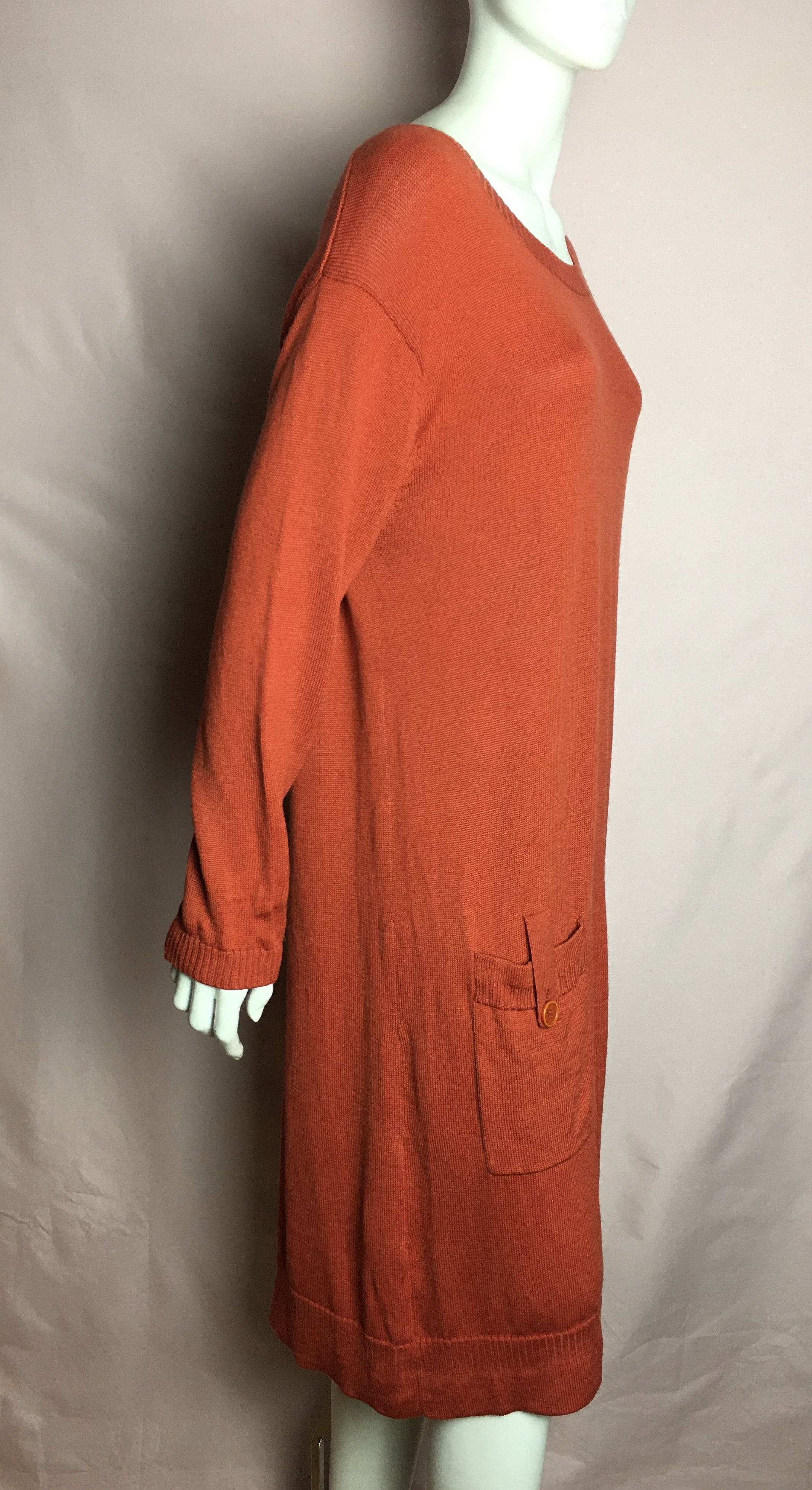 Marimekko Marimekko Cotton Blend Orange Knit Dress Size M Size M / US 6-8 / IT 42-44 - 4 Thumbnail