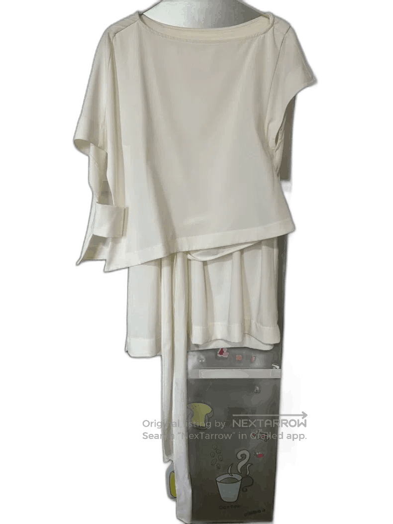 Yohji Yamamoto UN3D White Asymmetric Layered Strap Top Size US S / EU 44-46 / 1 - 1 Thumbnail