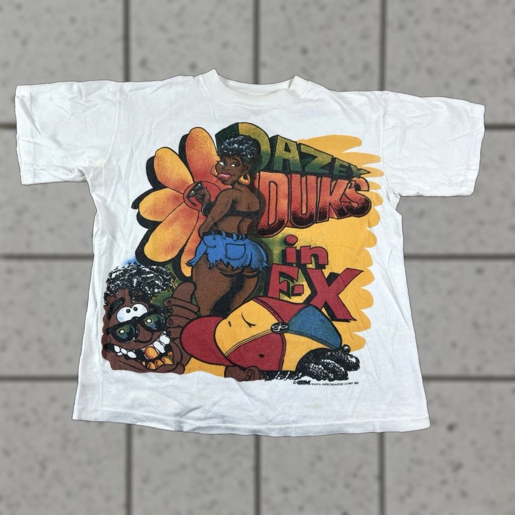 Vintage VINTAGE 90s Dazey Duk's In F-X Duice Rap Hip Hop T Shirt White Medium 1993 Mens Cotton Short Sleeve Crew Neck Graphic Print Size US M / EU 48-50 / 2 - 1 Thumbnail