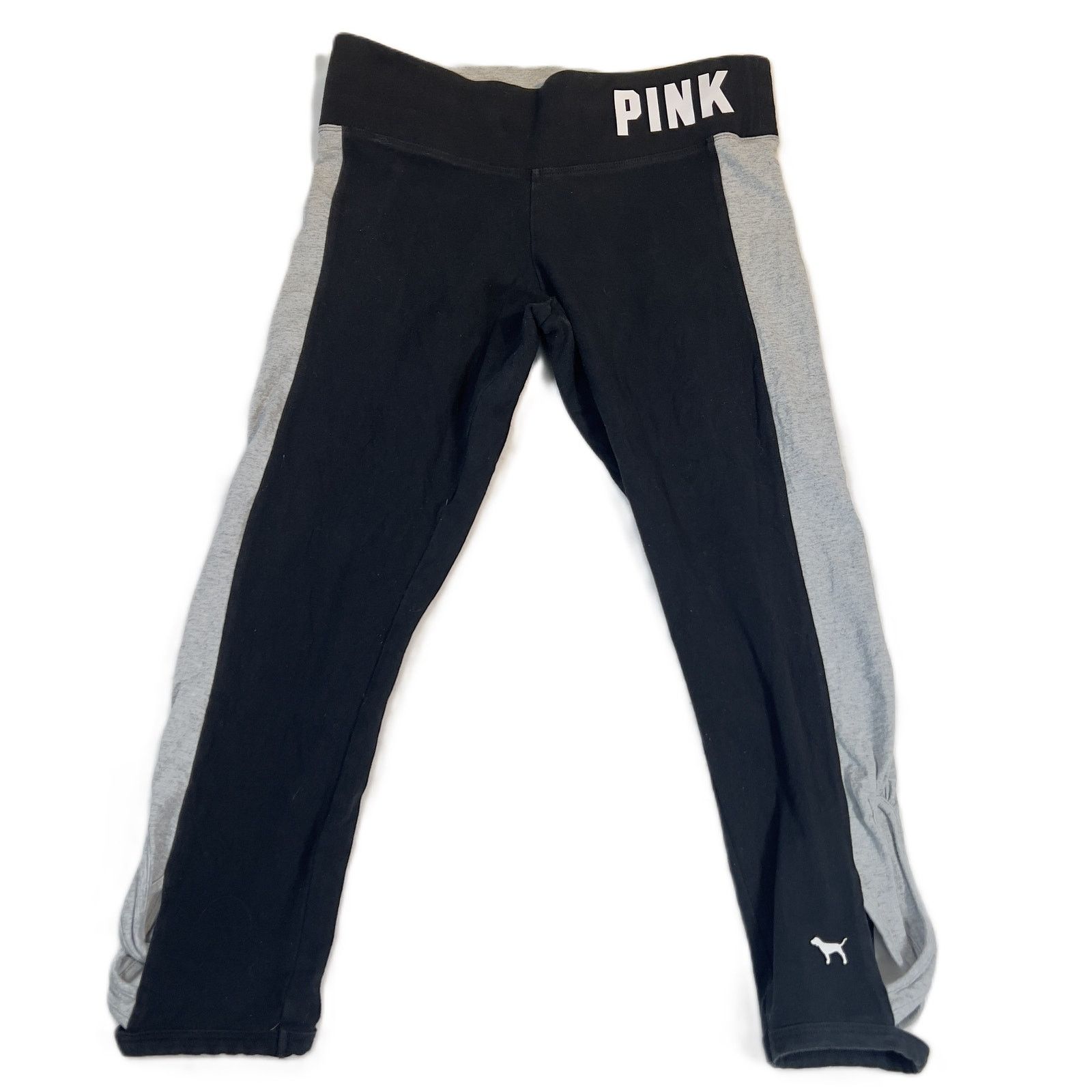 Pink PINK Victoria's Secret Yoga Pant Med Black Pink Logo Legging Size 29" - 1 Thumbnail