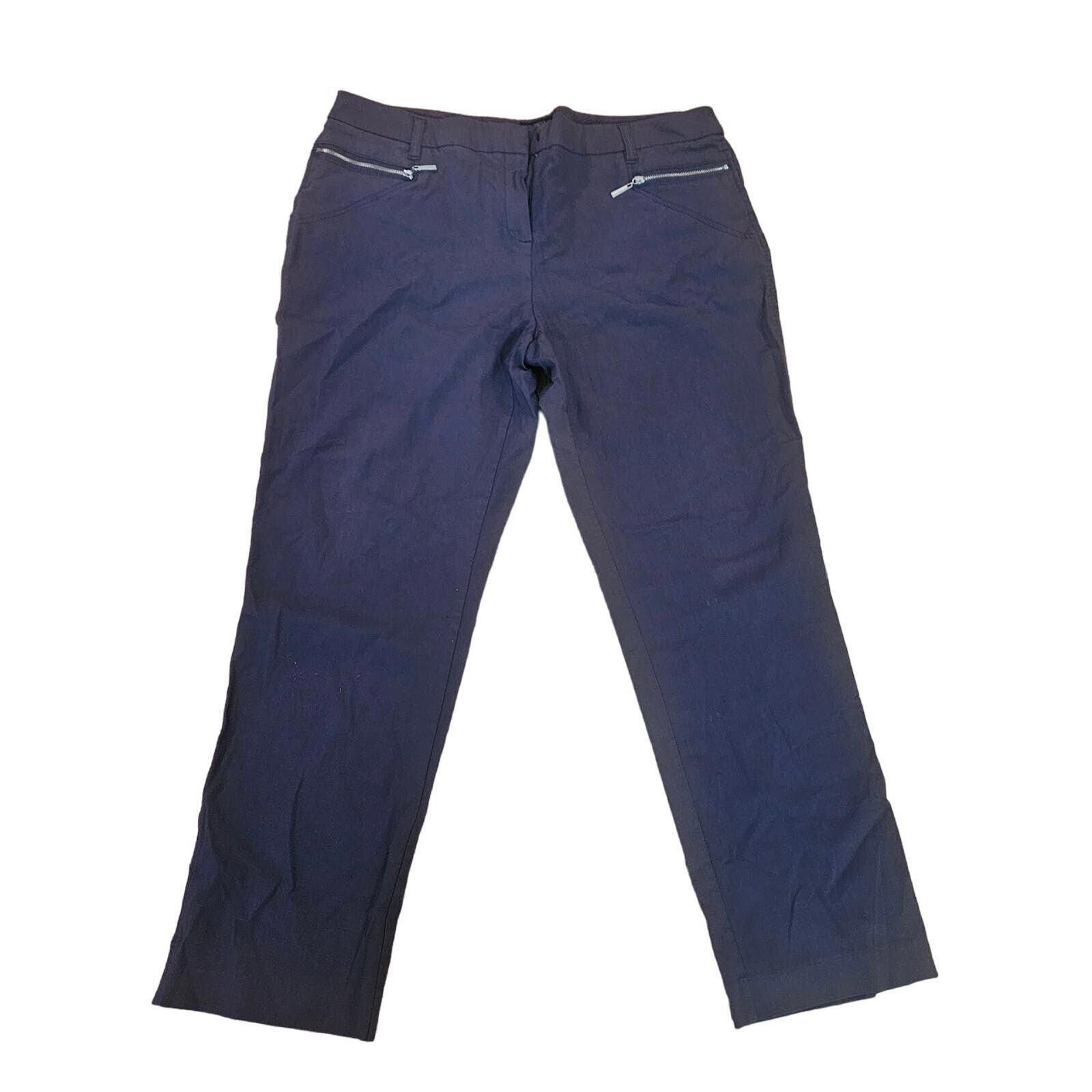 Designer Style &Co Chino Pants Stretch Flat Front Blue Size 16 Size 38" / US 16 / IT 52 - 1 Thumbnail