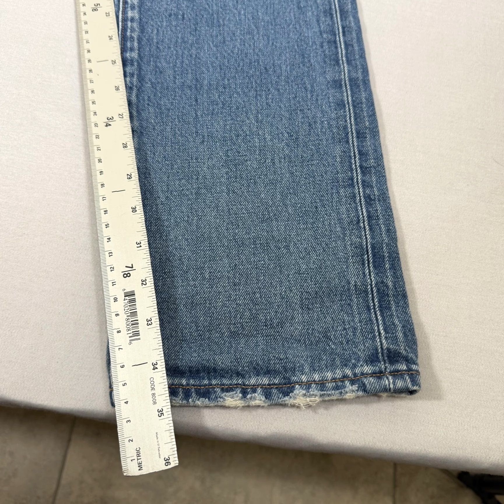 Levi's VINTAGE Levis Jeans Mens 31x34 Blue Made Crafted Levi's 511 Slim Jeans Denim Zip Fly Distressed Selvedge 100% Cotton Japan Men Size US 31 - 7 Thumbnail