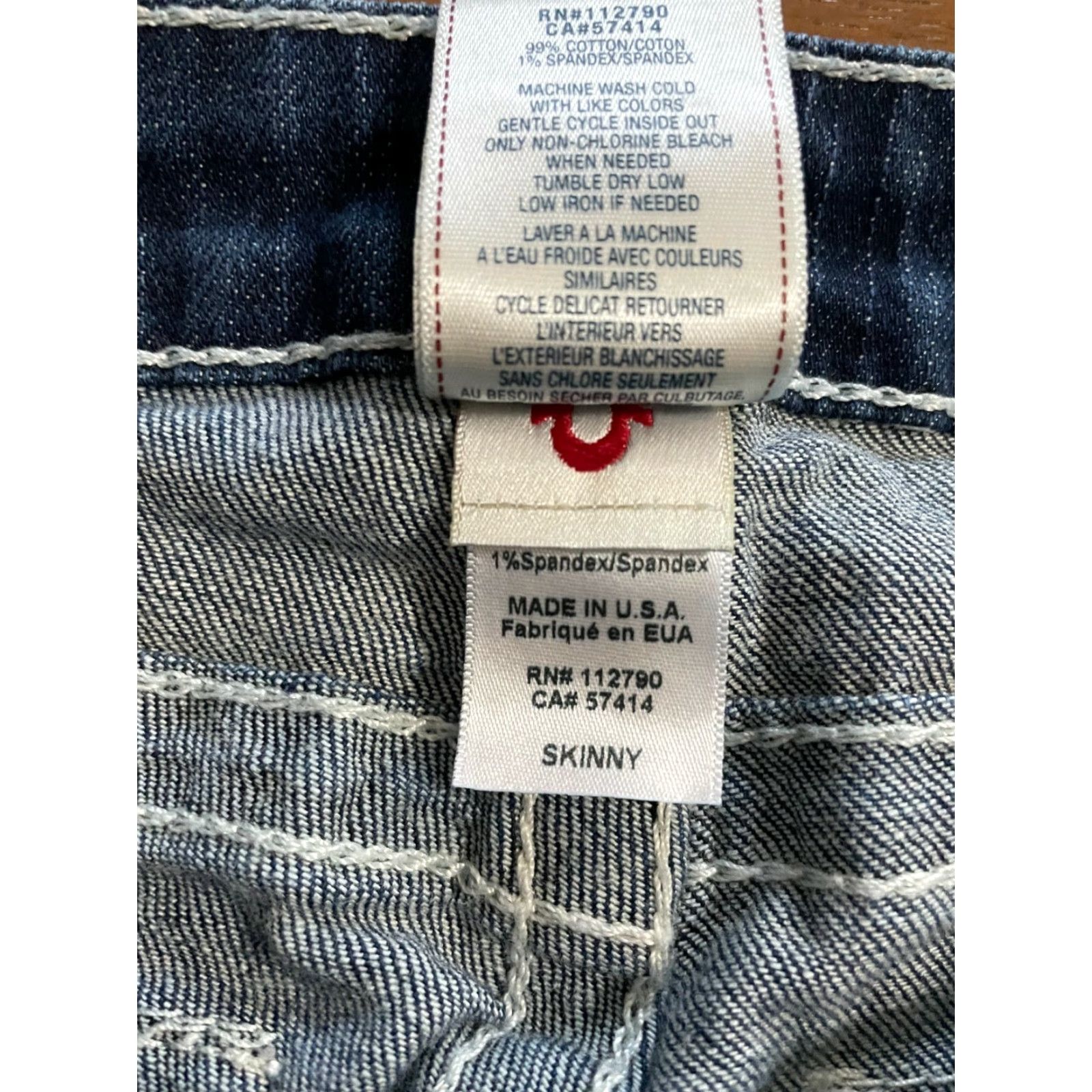 True Religion True Religion Women's Jeans Size 26 Dark Wash Skinny Denim 100% Cotton Regular Rise LS Pockets Blue Denim Skinny Jeans Women Size 26" / US 2 / IT 38 - 7 Thumbnail