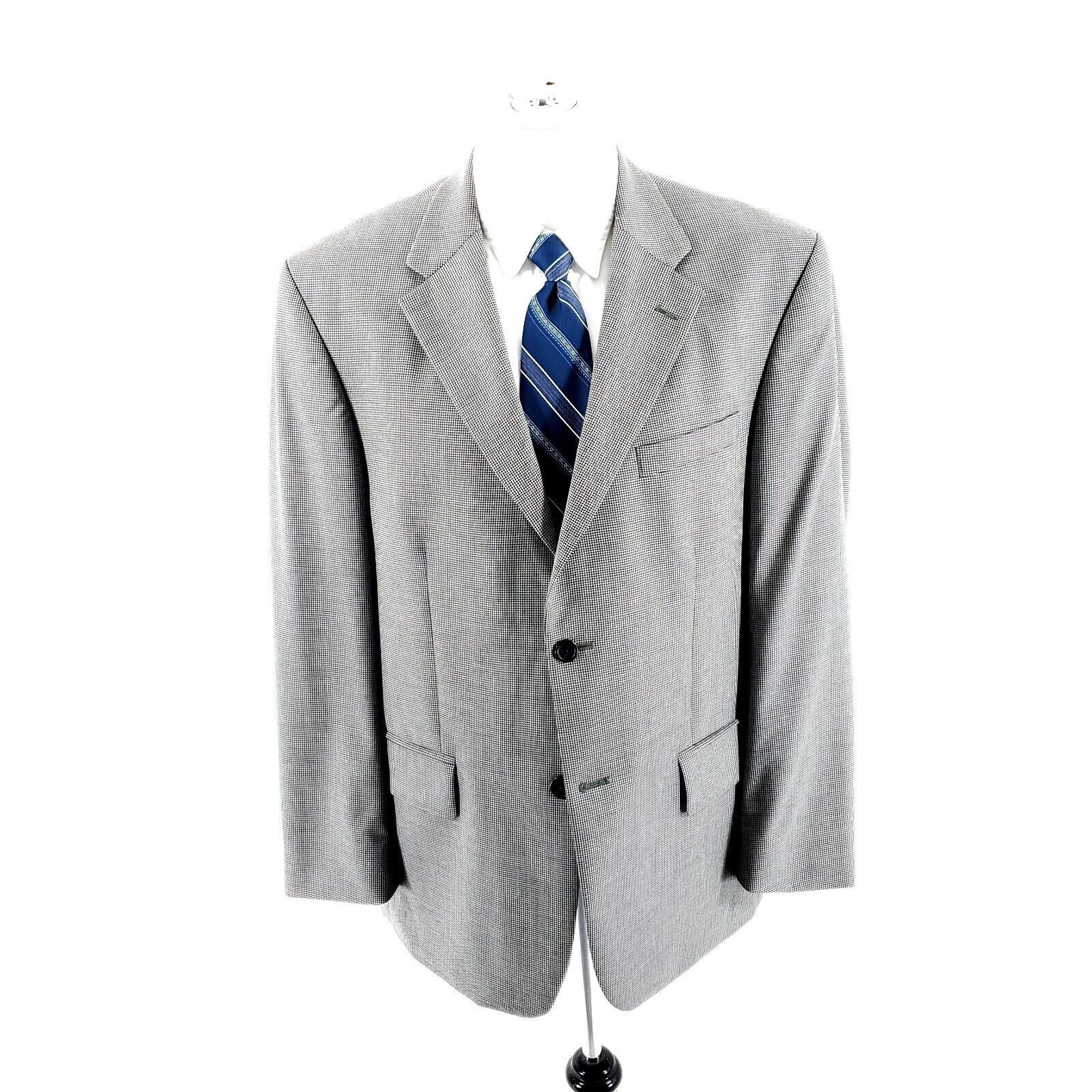 Nautica Nautica Wool 2 Button Sport Coat 44R Gray Beige Green Hounds Size 44R - 3 Thumbnail