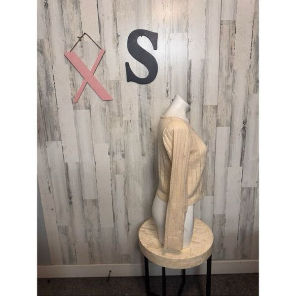 Jordan Brand Cream Ribbed Knit Long Sleeve Top XS Soft Sweater Lightweigh Size S / US 4 / IT 40 - 6 Thumbnail