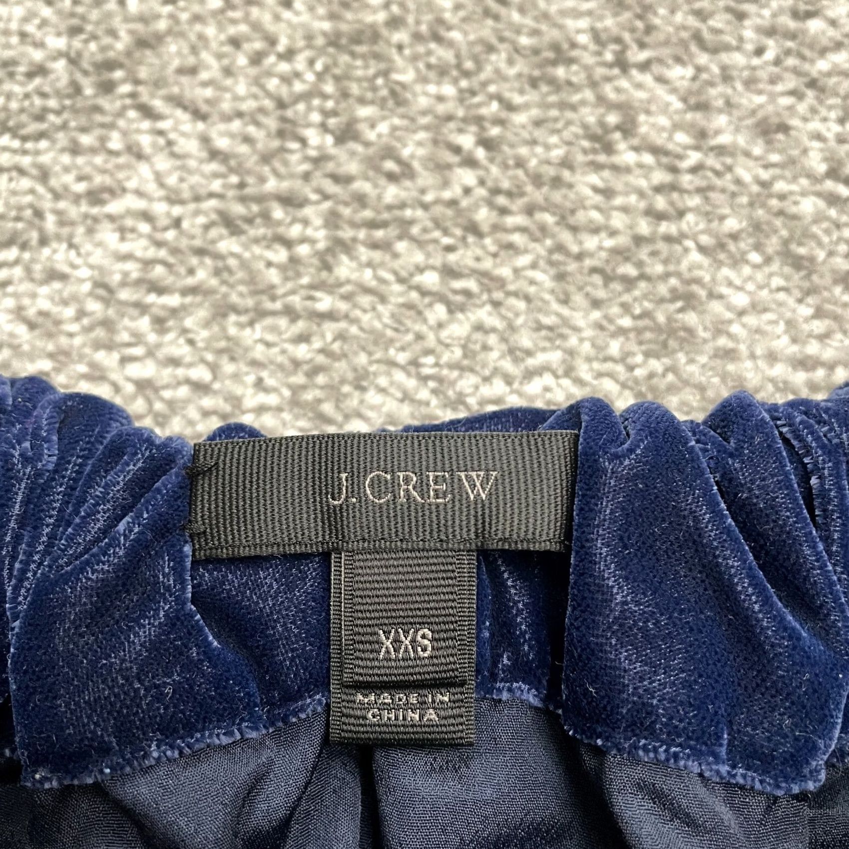 J.Crew J.Crew Skirt Womens XXS Velvet Knee Length Elastic Waist A-Line Casual Work Blue Offset: None Size 24" / US 00 / IT 34 - 3 Thumbnail