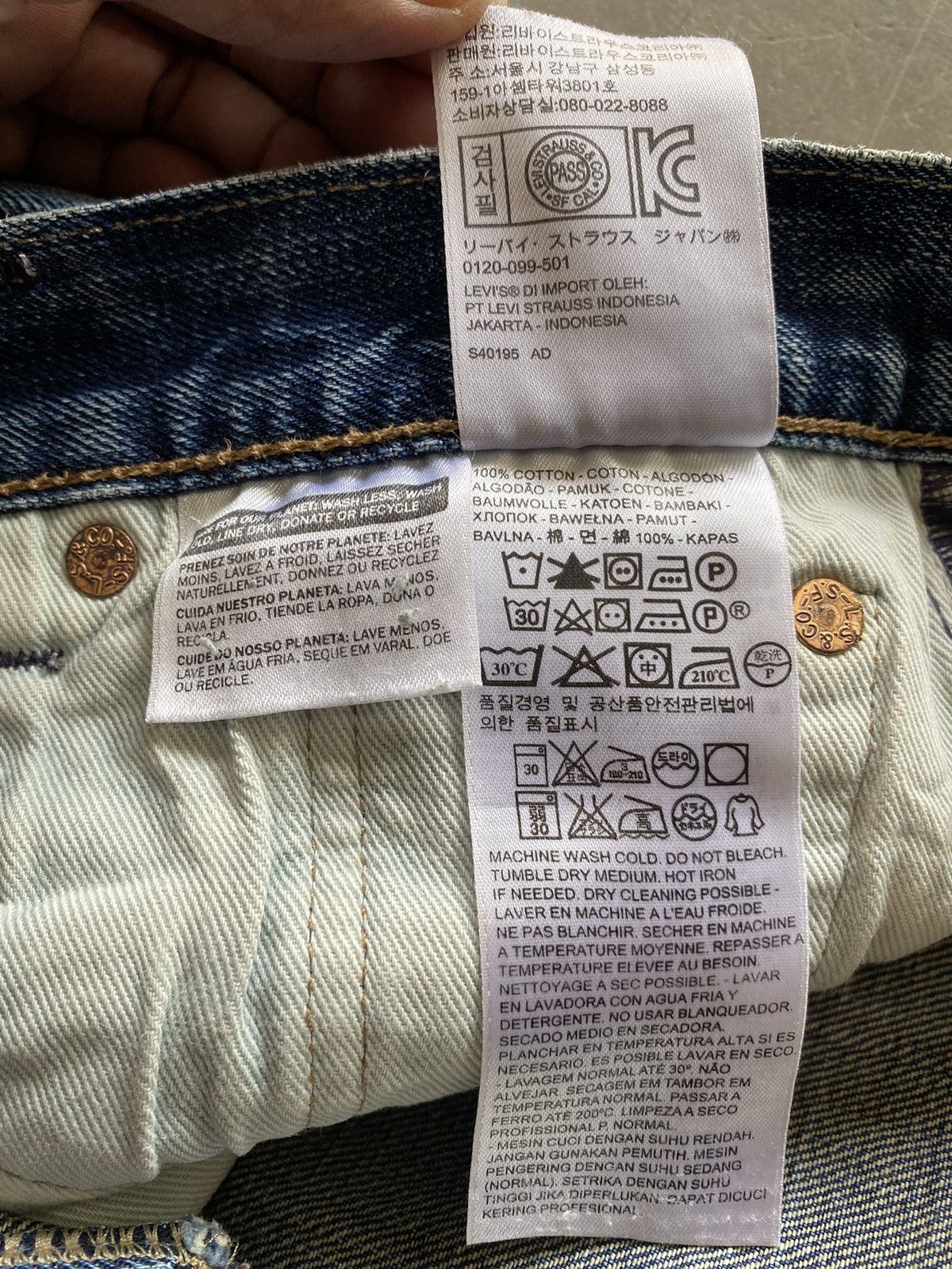 Hysteric Glamour × Levi's × Tornado Mart Levis Vintage Leather Patch Blue Stone Wash 30x34 Size US 29 - 14 Thumbnail