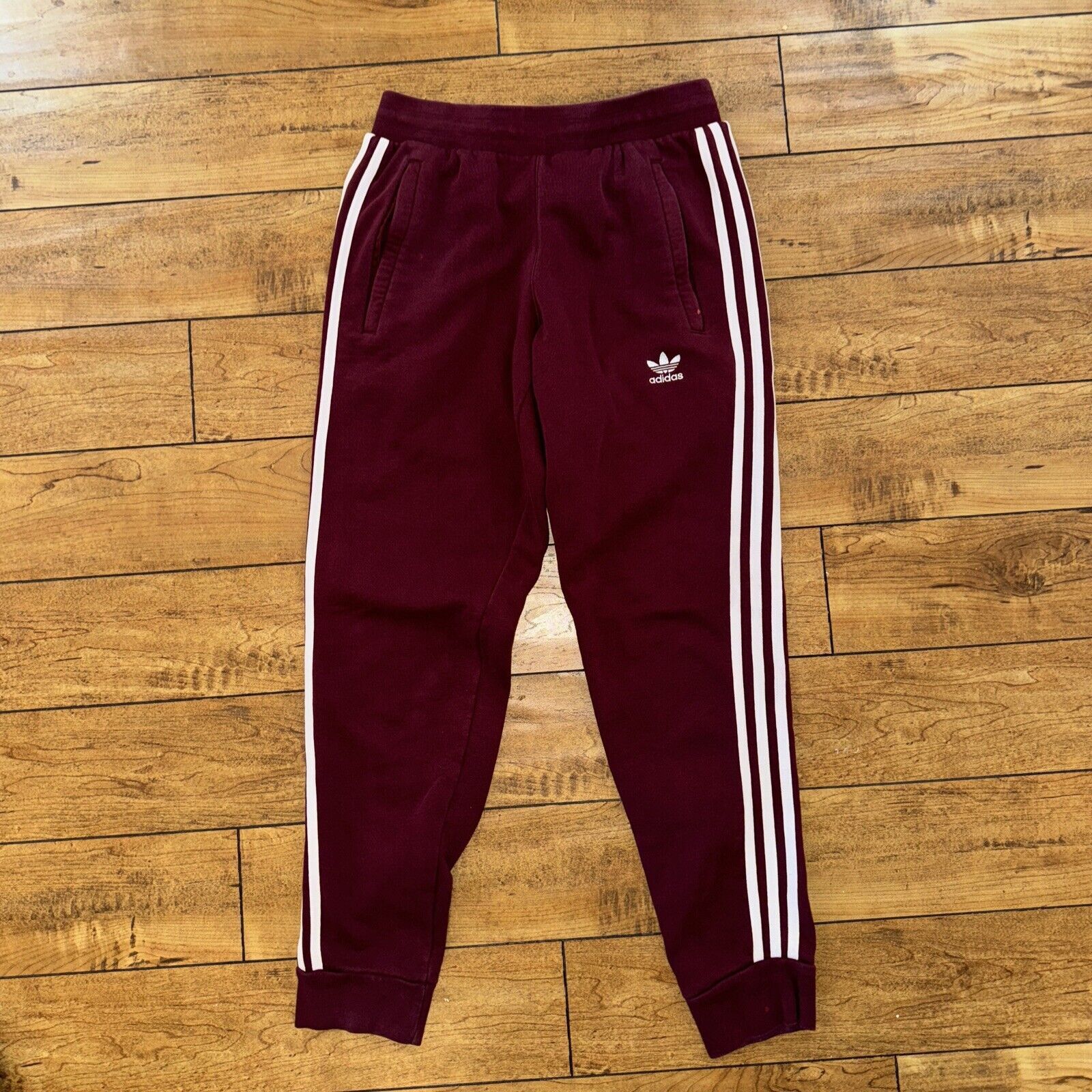 Adidas × Japanese Brand × Vintage Adidas Jogger Sweatpants Burgundy Small 26x28 Size US 26 / EU 42 - 2 Thumbnail