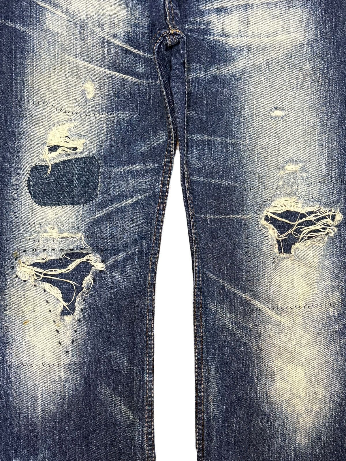 Ksubi Vintage Japanese Rna Bleached Patches Distressed Jeans Size 31" - 3 Thumbnail