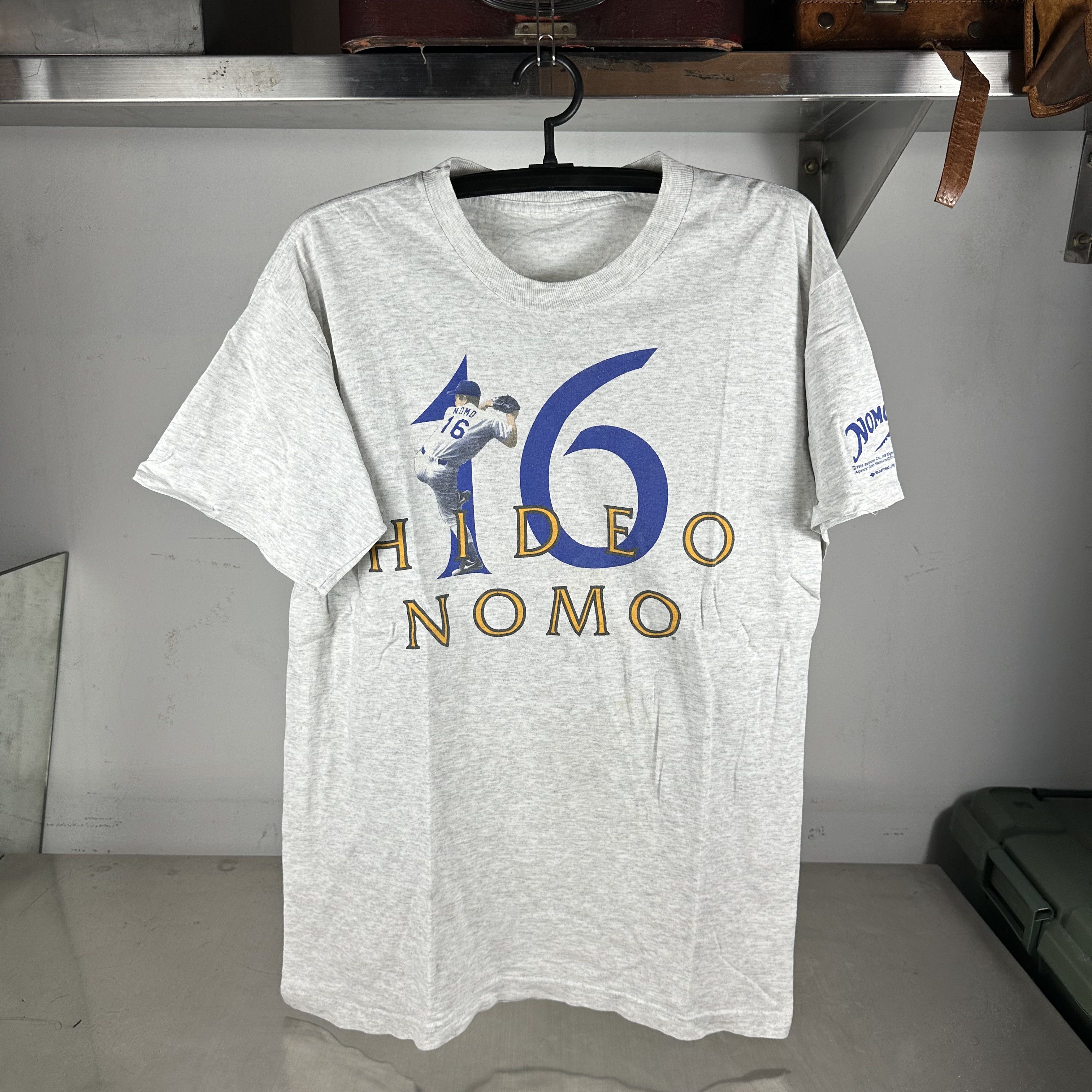 Vintage 1995 Hideo Nomo Los Angeles Dodgers MLB The Tornado Tee Size US L / EU 52-54 / 3 - 1 Thumbnail