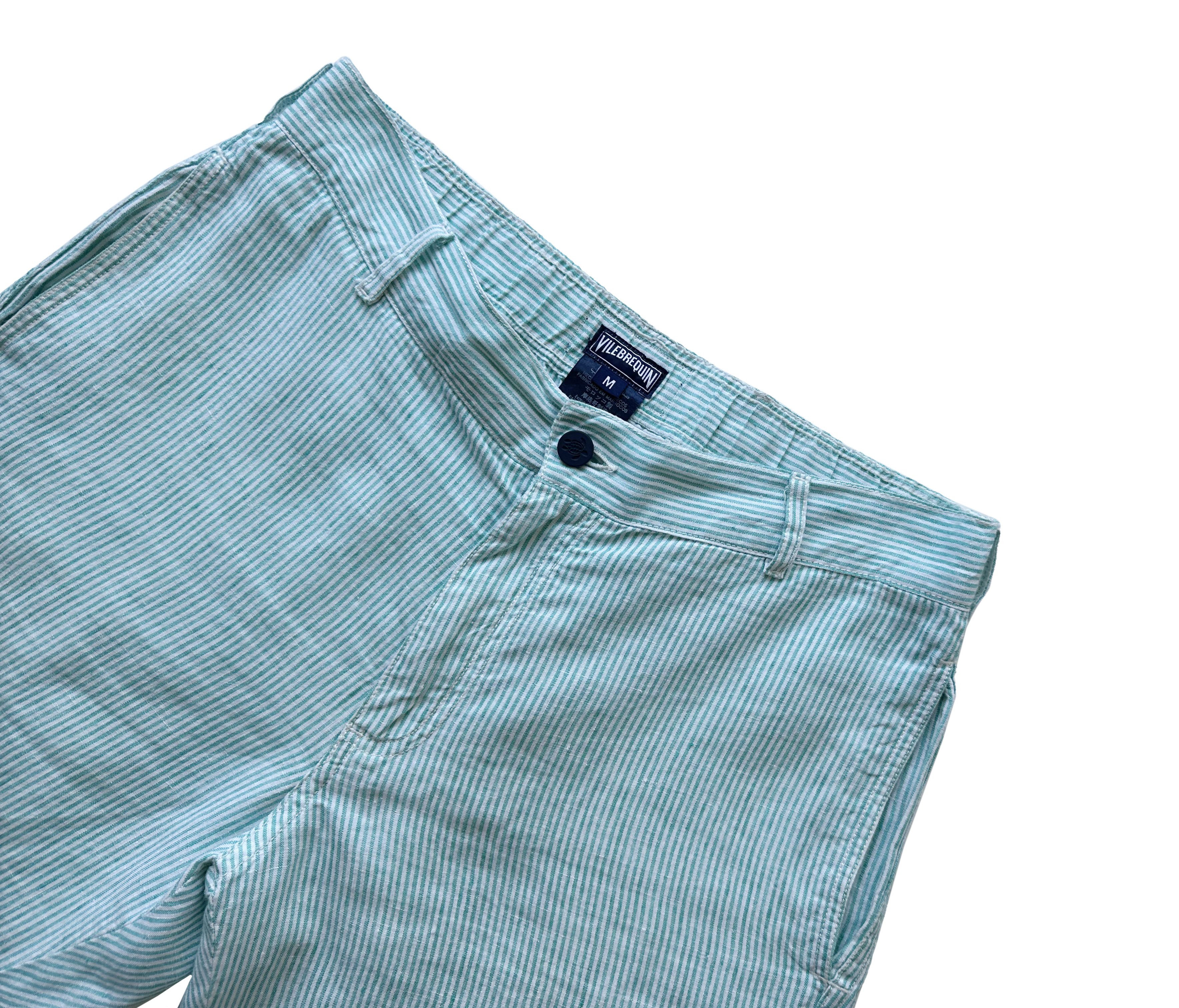 Vilebrequin Vilebrequin striped mint linen shorts Size US 30 / EU 46 - 2 Thumbnail